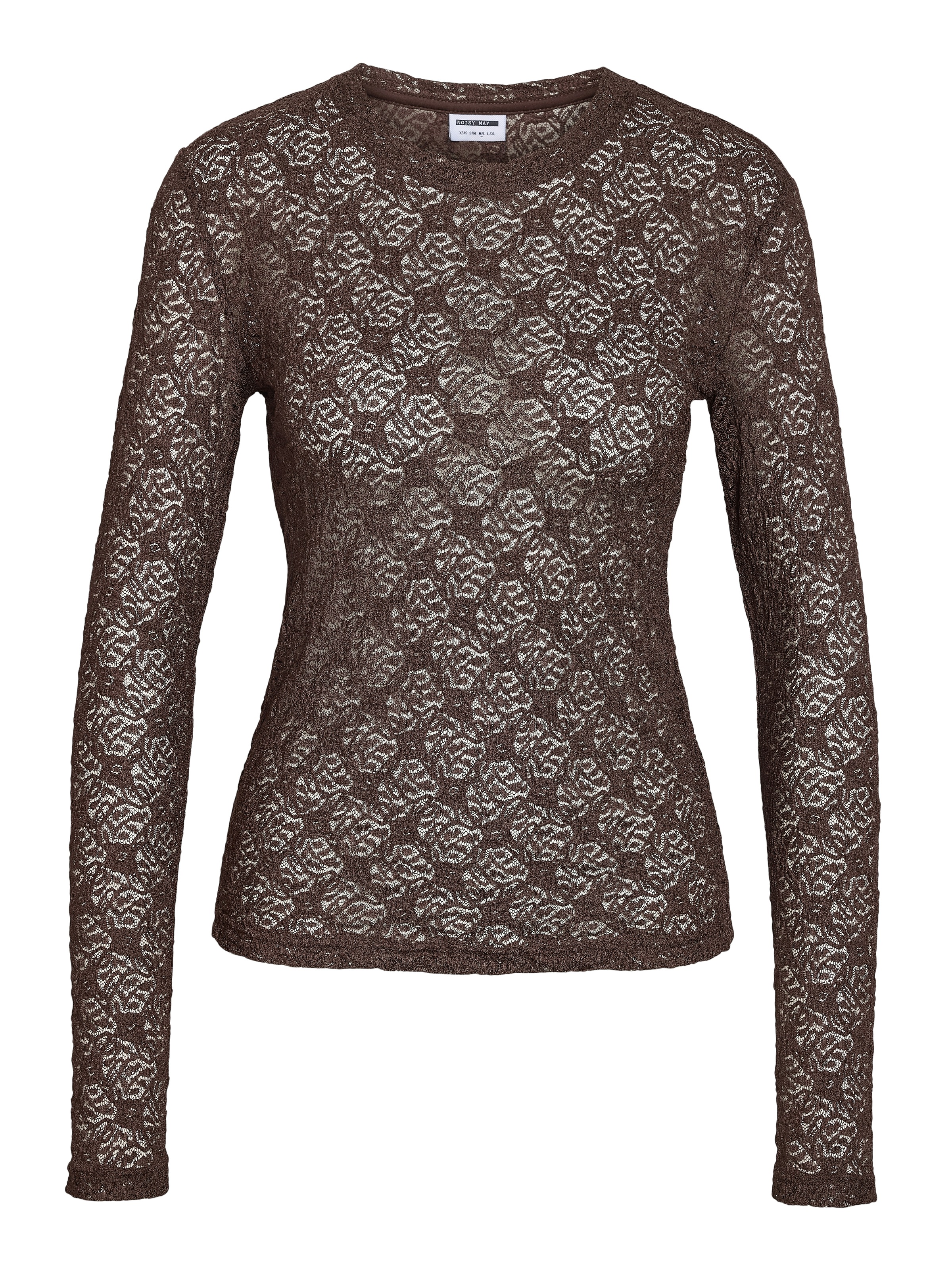 Noisy may Spitzenshirt »NMJUDITH L/S LACE TOP NOOS« Kunstfaser, regular fit