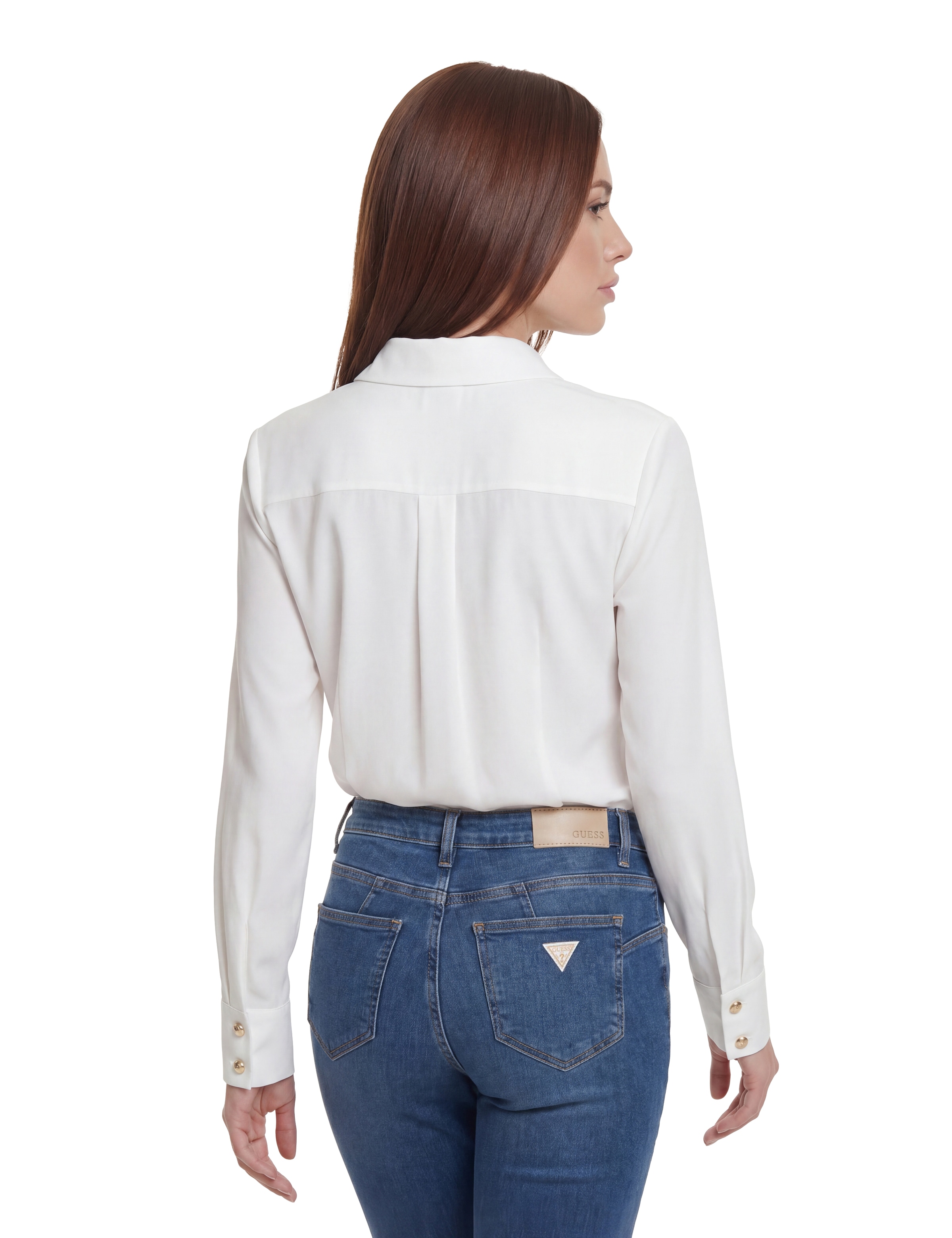 Guess Hemdbluse »NEW CATE SHIRT« mit Logostickerei, Slim Fit