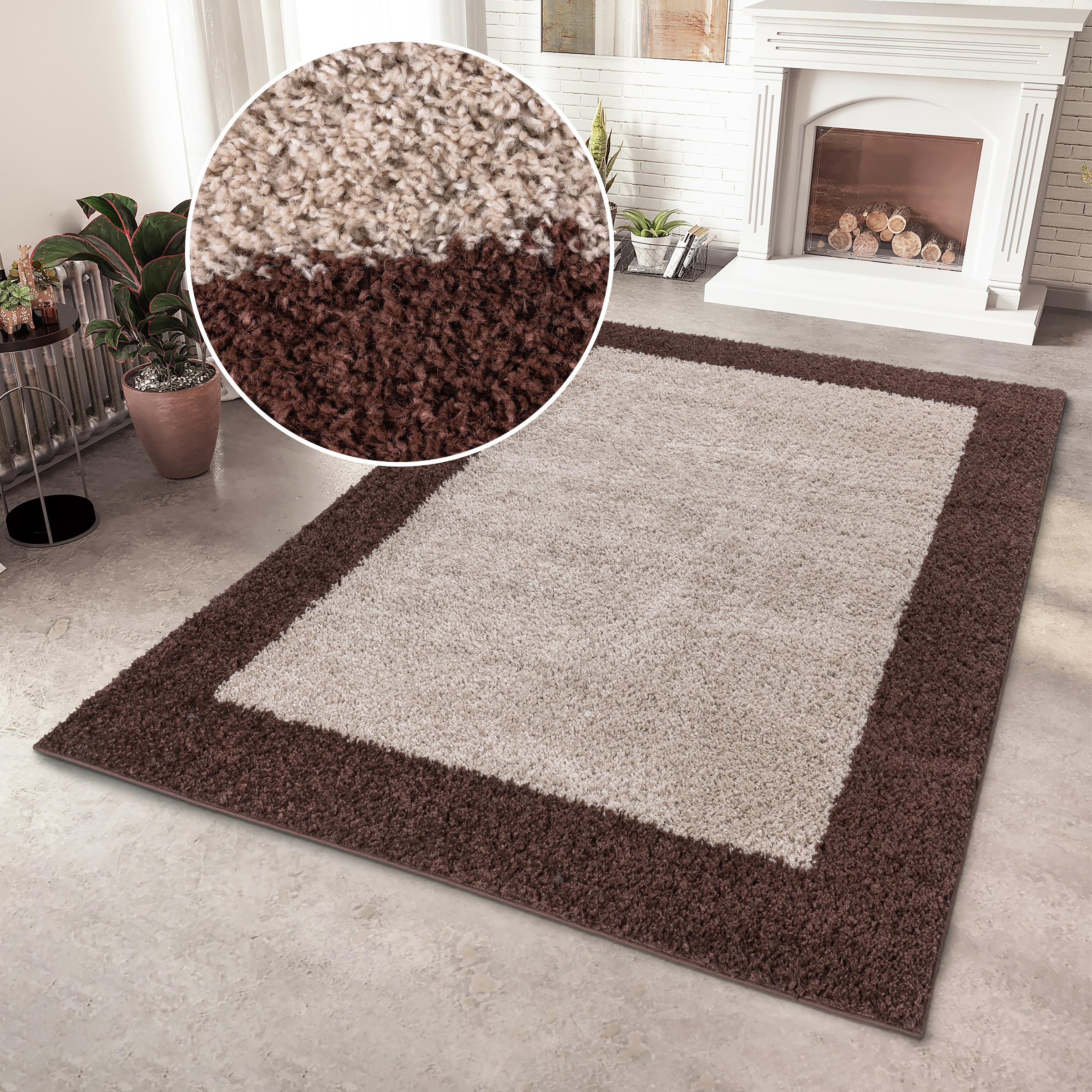 OTTO home Hochflor-Teppich »Liams« rechteckig 30 mm Höhe mit Bordüre, beson günstig online kaufen