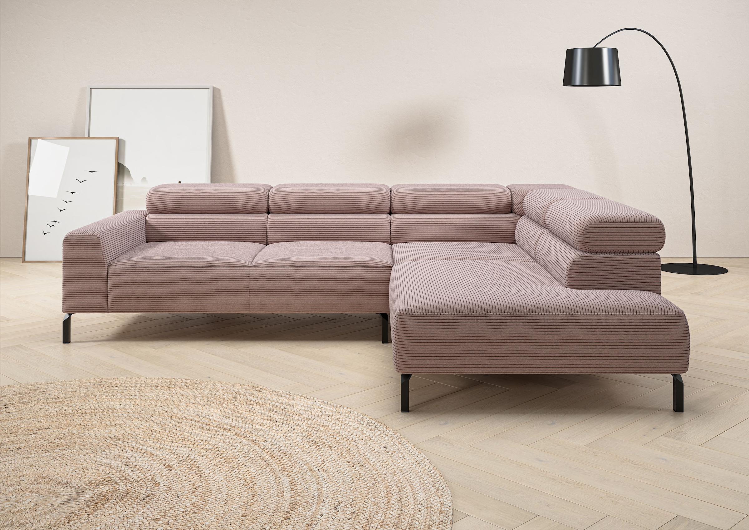 Home affaire Ecksofa »Antonelli, L-Form, inkl. Kopfteilverstellung, Breite günstig online kaufen