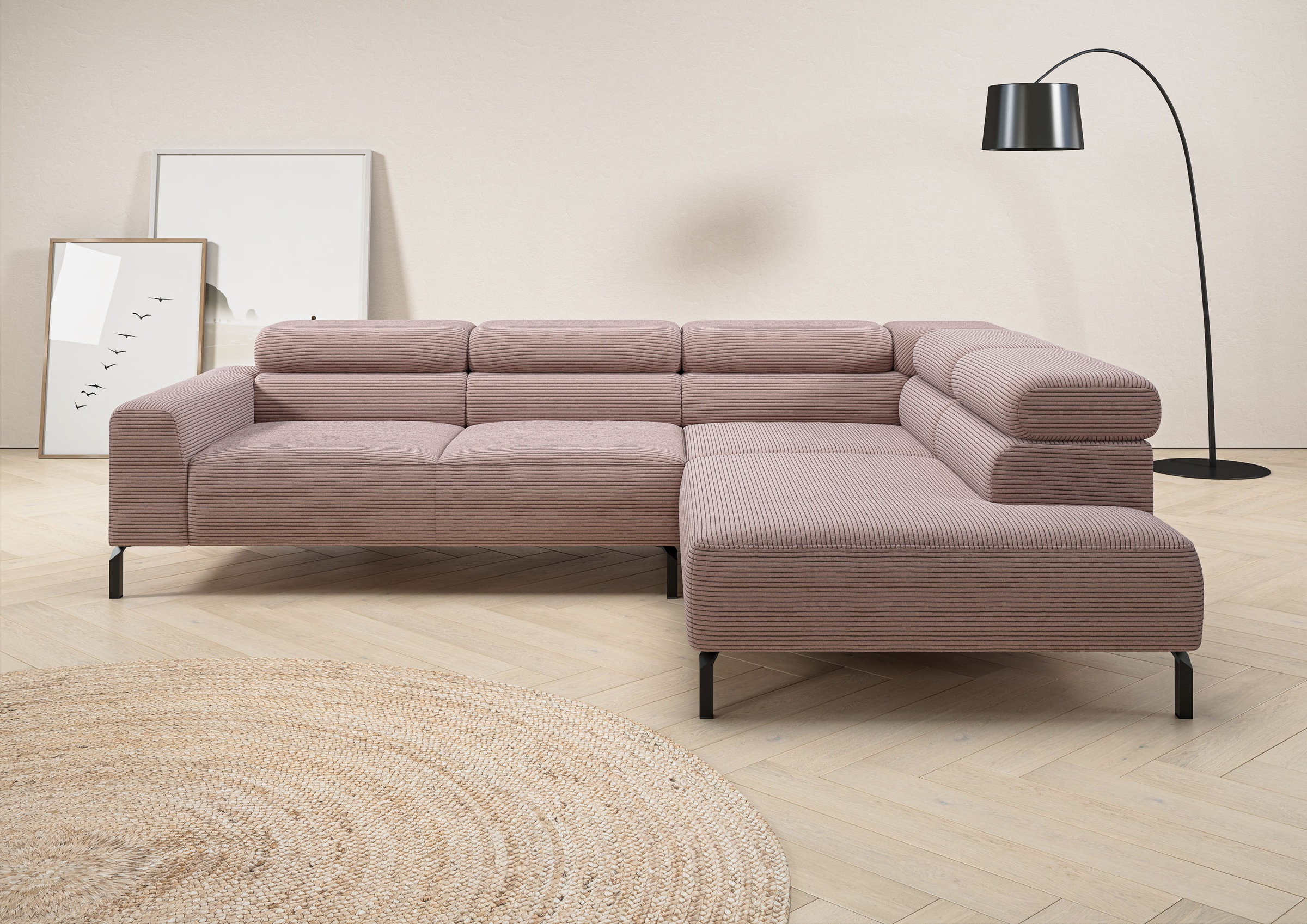 PLACES OF STYLE Ecksofa »Antonelli, L-Form, inkl. Kopfteilverstellung, Brei günstig online kaufen