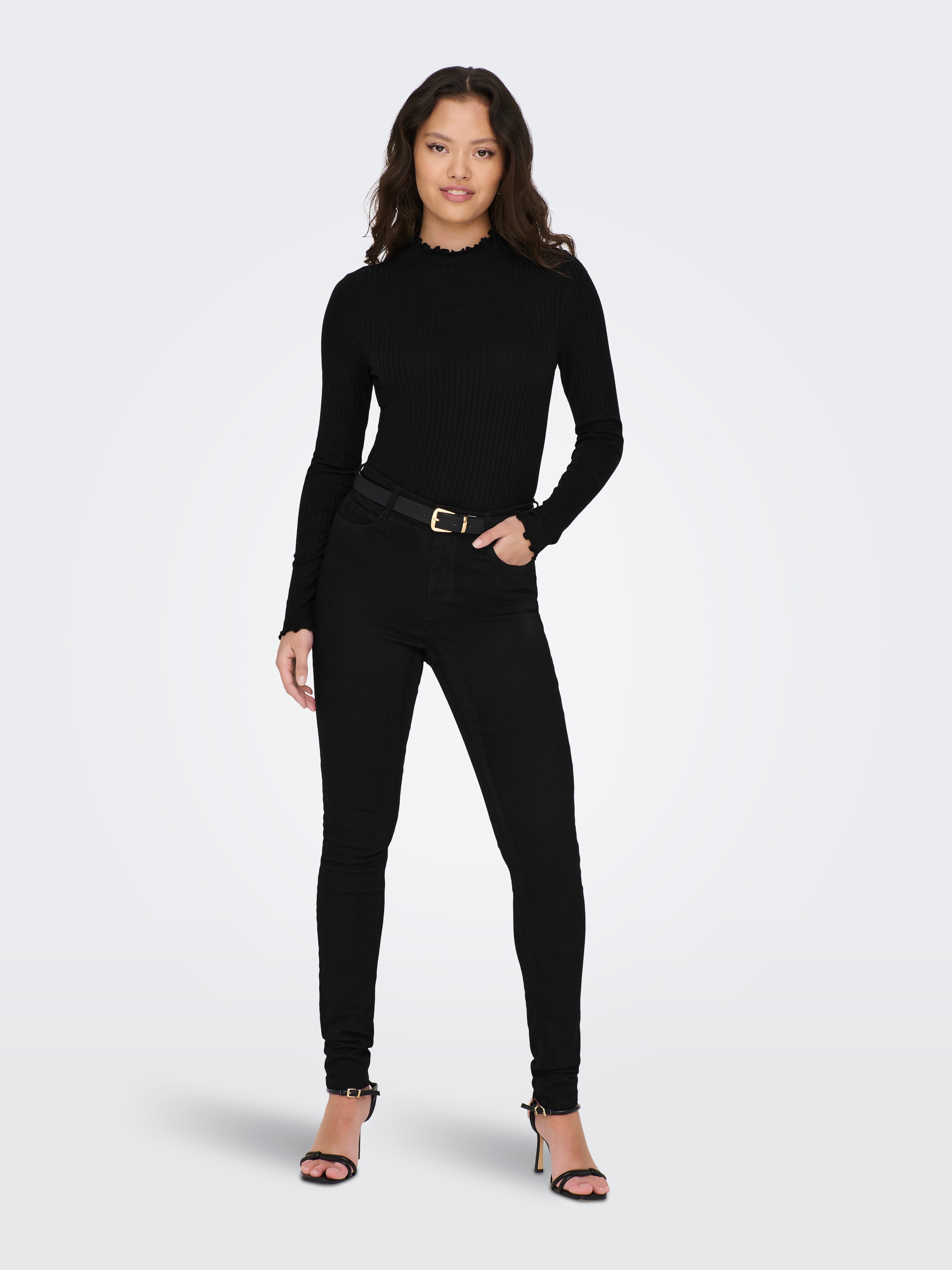 JDY Langarmbluse »JDYFRANSISKA L/S HIGHNECK TOP JRS NOOS« Viskosemischung, slim fit
