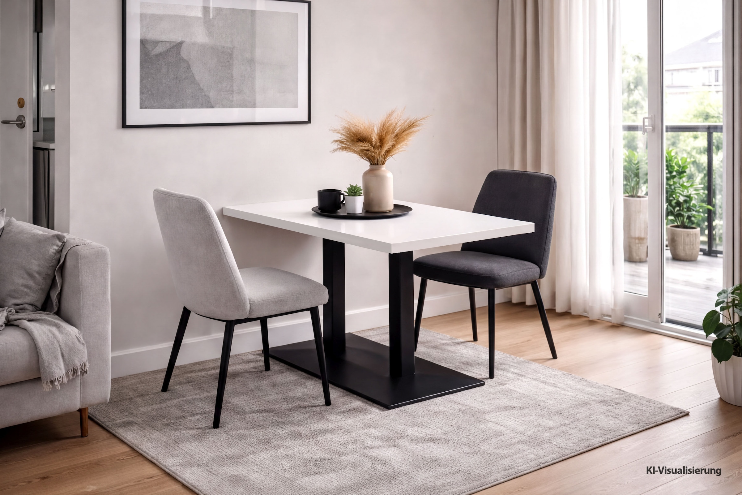 Mäusbacher Bistrotisch »Big Bistro Metall« Doppelsäulengestell, eckige Platte BHT 120x75x70 cm