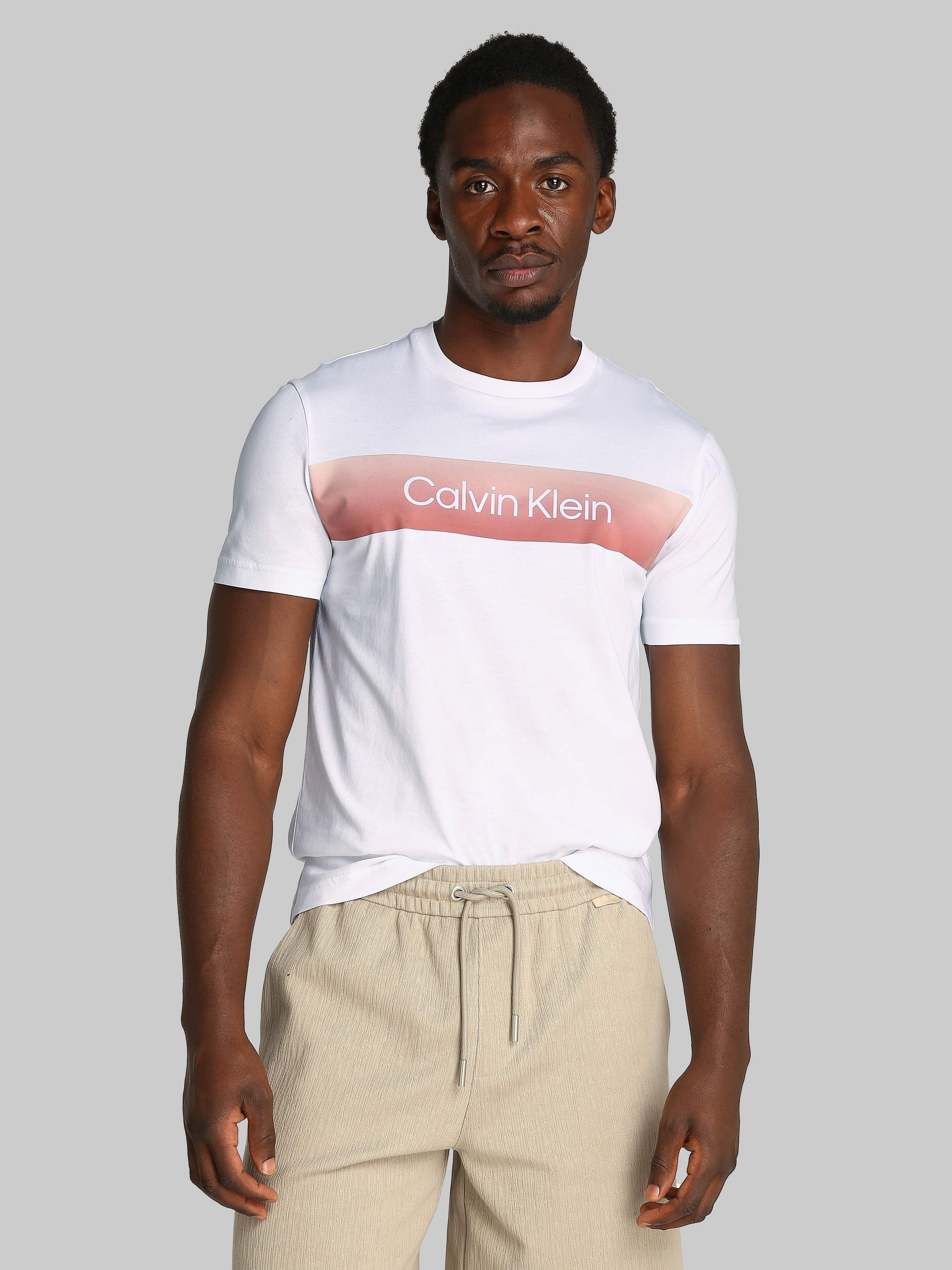 Calvin Klein T-Shirt »LINEAR OMBRE CHEST LOGO T-SHIRT«, mit Ombré-Logo-Druck