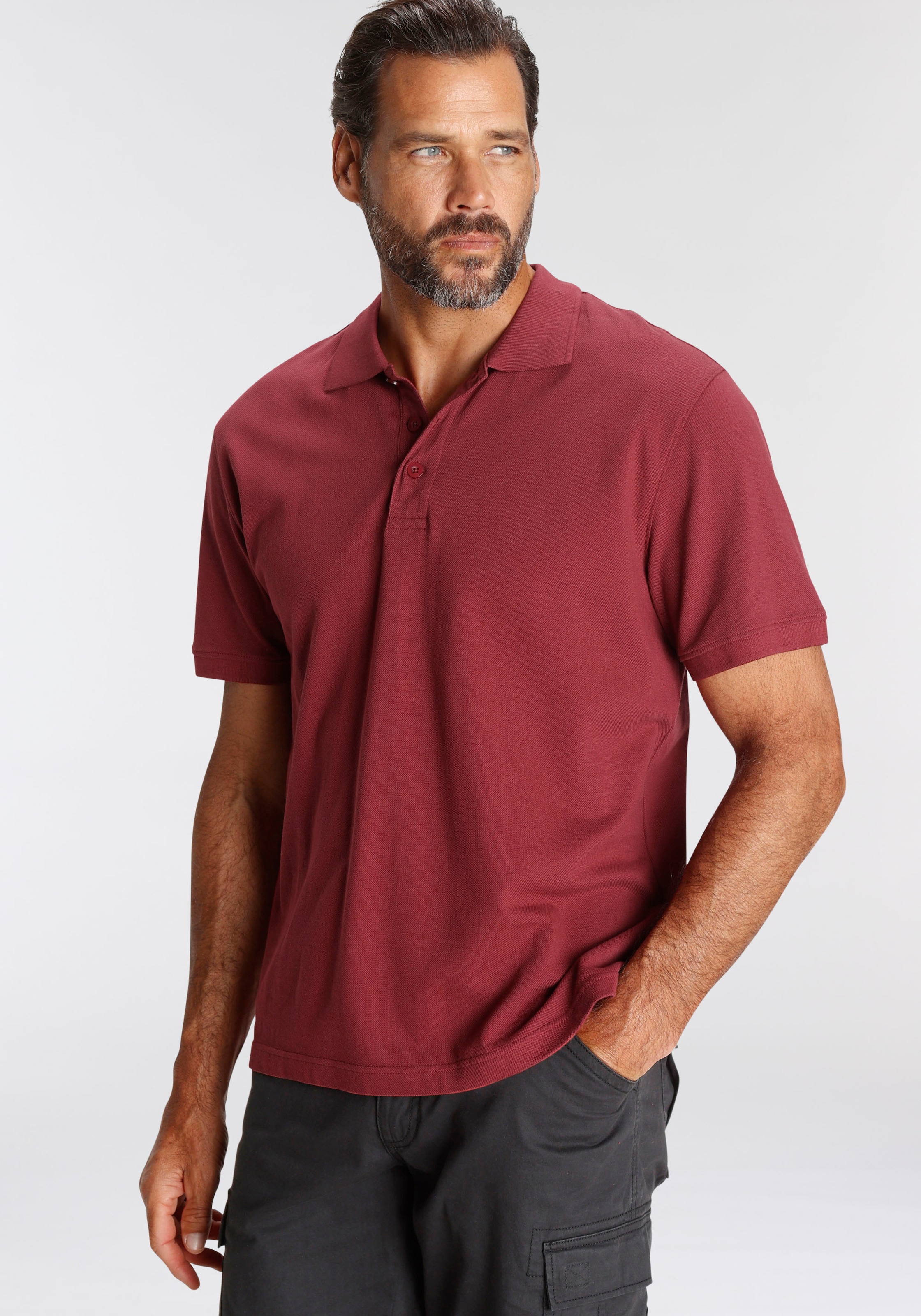 Man's World Poloshirt, Kurzarm, lockere Passform, unifarben