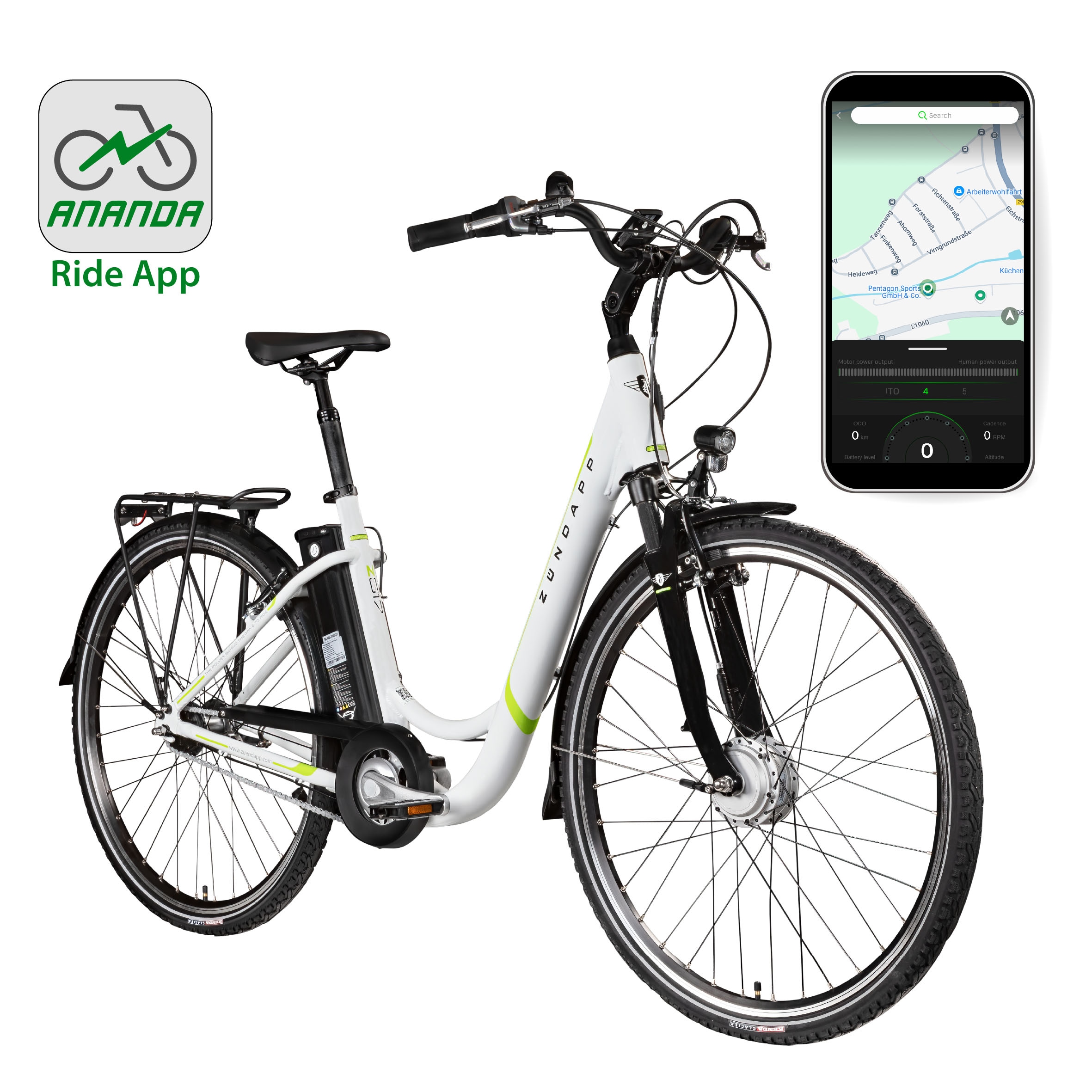 Zündapp »Z517« 7 Gang Shimano Nabenschaltung Frontmotor 250 W mit großem Frontkorb,  Pedelec, Elektrofahrrad für Damen u. Herren