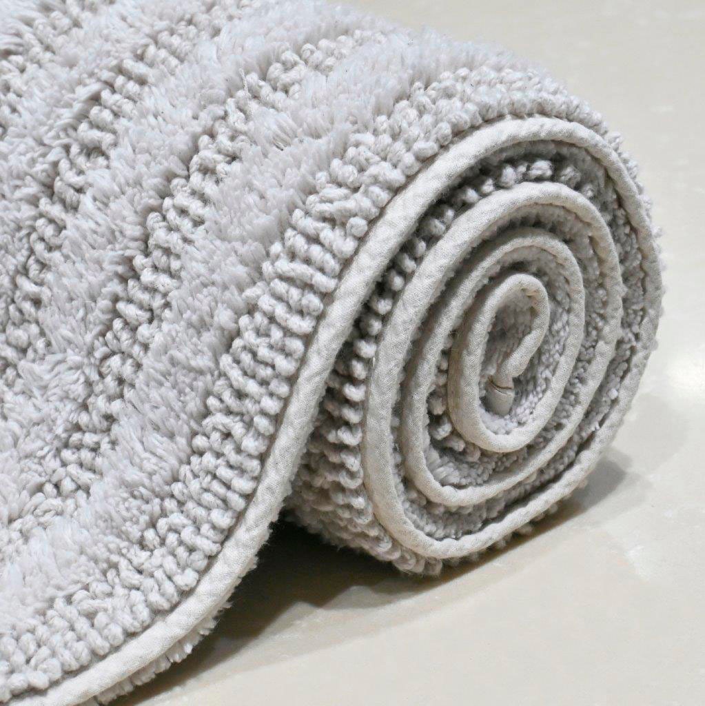 my home Badematte »Inga, Rahmen, Badvorleger, Badezimmer Teppich«, beidseitig nutzbar-fußbodenheizungsgeeignet-strapazierfähig, 100% Baumwolle, Hoch-Tief-Effekt, weich, trocknergeeignet