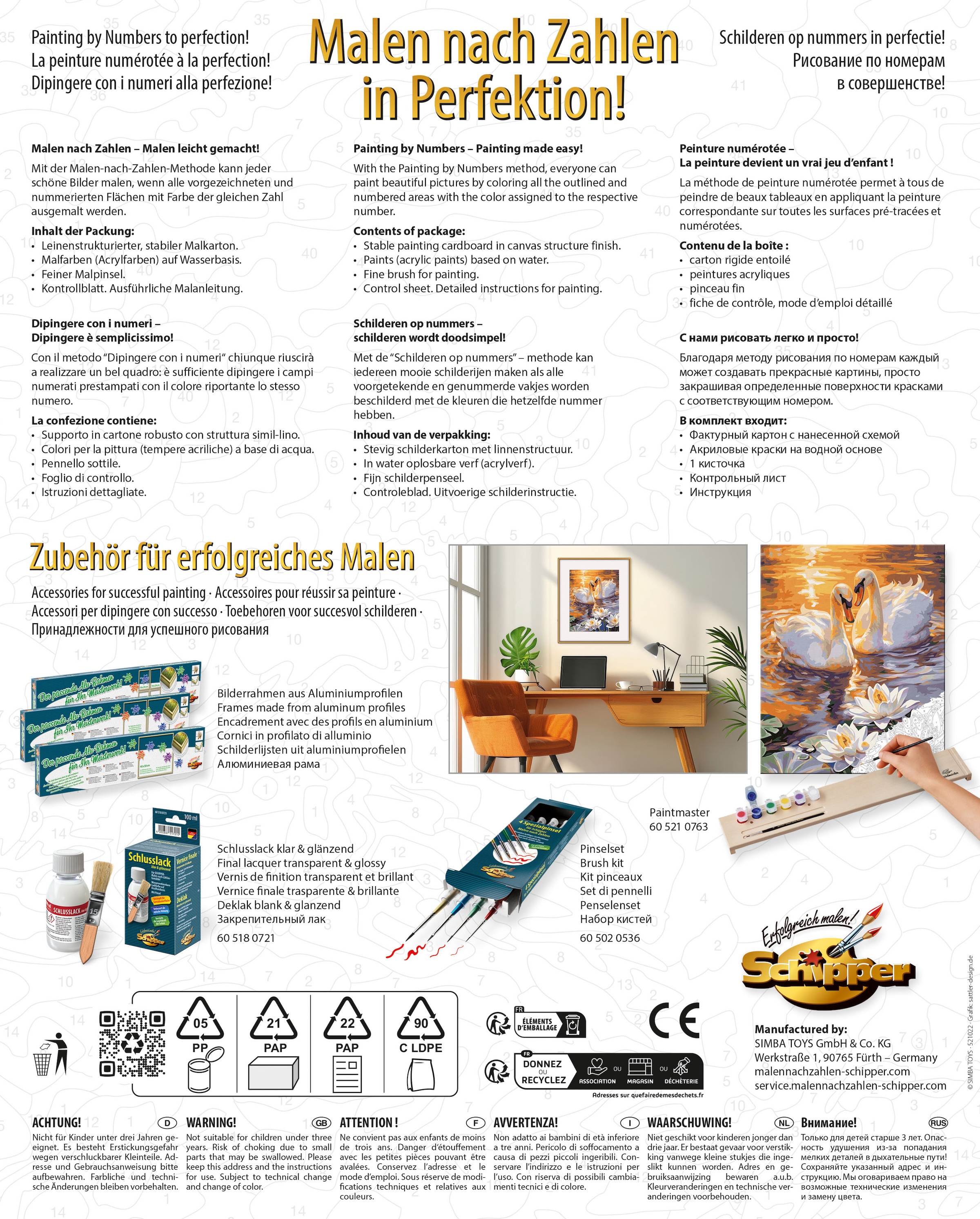 Schipper Malen nach Zahlen »Meisterklasse Klassiker - Verliebte Schwäne« Made in Germany