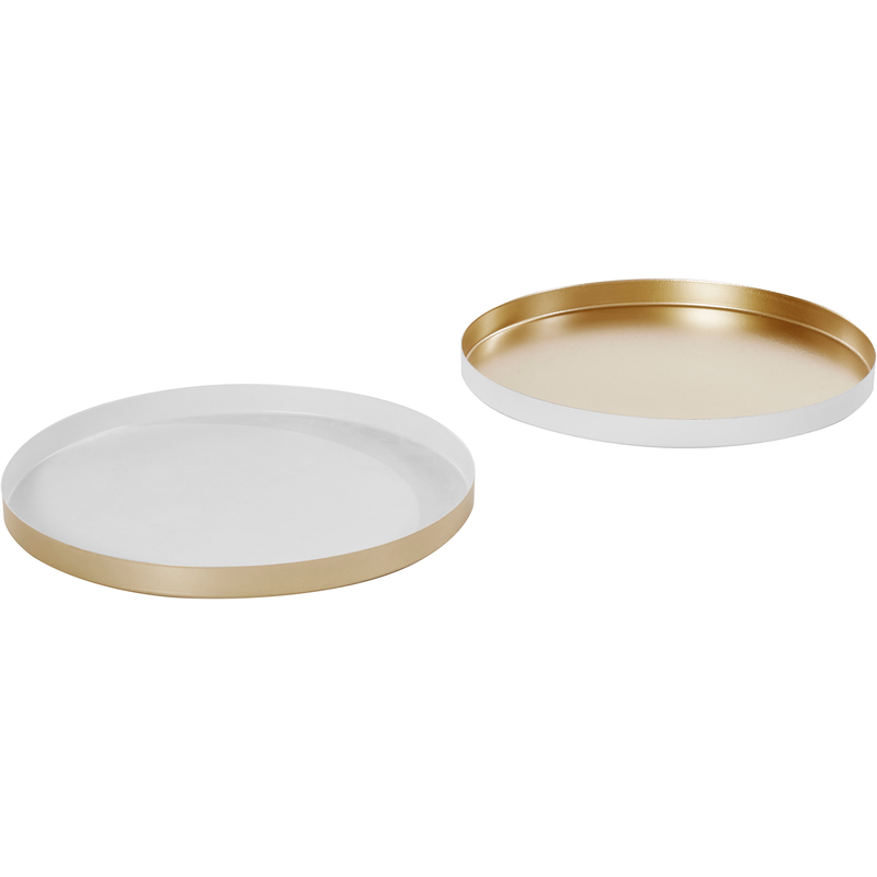 CREATIV HOME Dekoteller »Servierplatte, Ø 25 cm, Teller für die Festtagstafel« Ideal für die Winter- und Weihnachtsdeko weiß-goldfarben