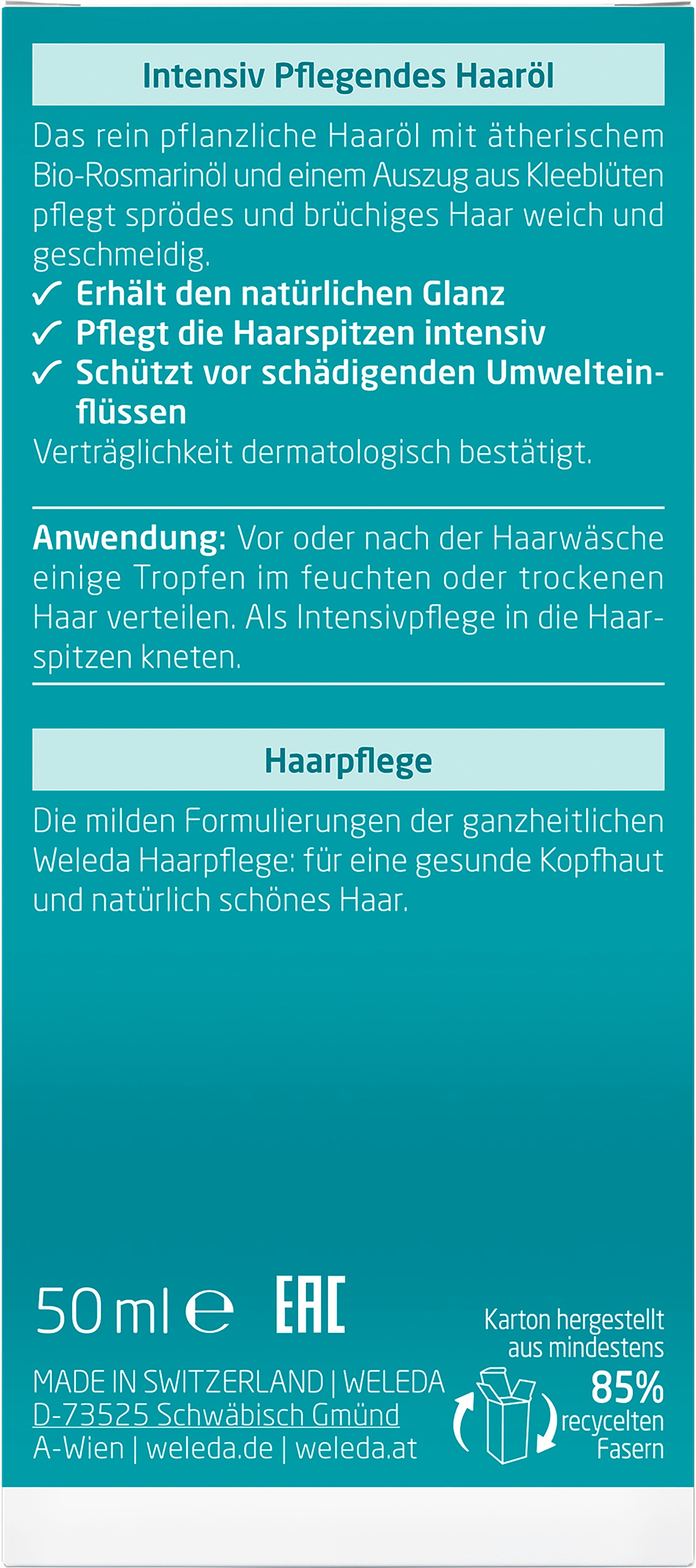 WELEDA Haaröl »Intensiv pflegendes Haaröl«