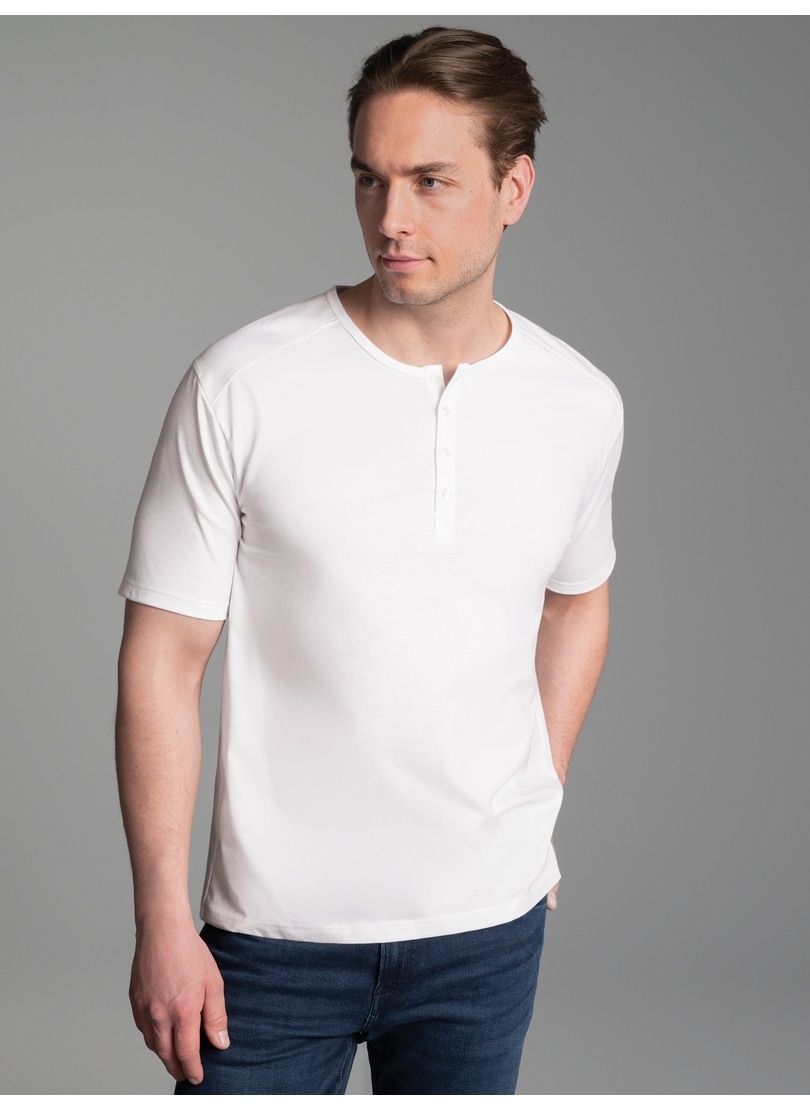 Trigema T-Shirt »TRIGEMA T-Shirt mit Knopfleiste DELUXE Baumwolle« 1 Stk.