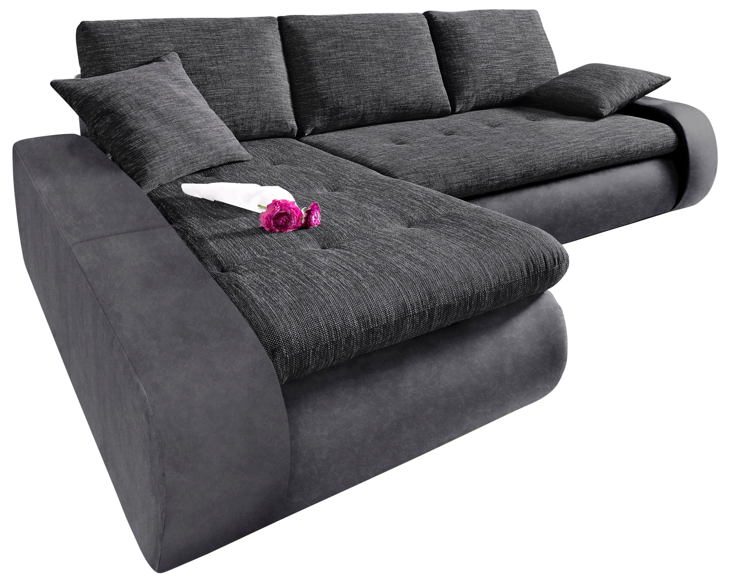 TRENDMANUFAKTUR Ecksofa »Indie, modern und bequem, Materialmix, L-Form«, wa günstig online kaufen