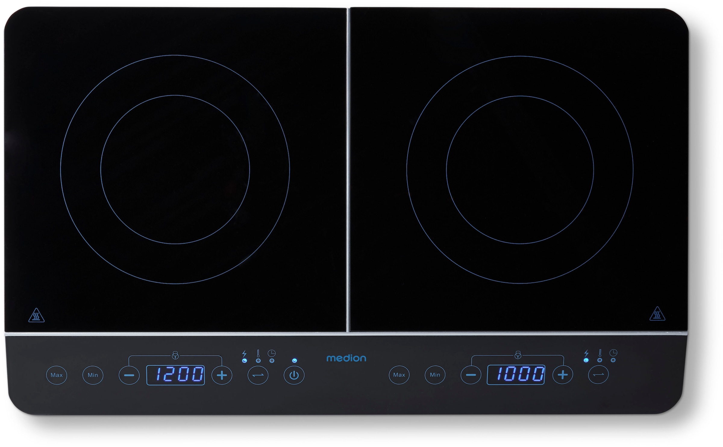 Medion® Doppel-Induktionskochplatte »MD 15324, 3500 W Induktionsleistung, automatische Topferkennung, Timer«, Temperaturbereich 60 - 240°, Sensor-Touch-Display