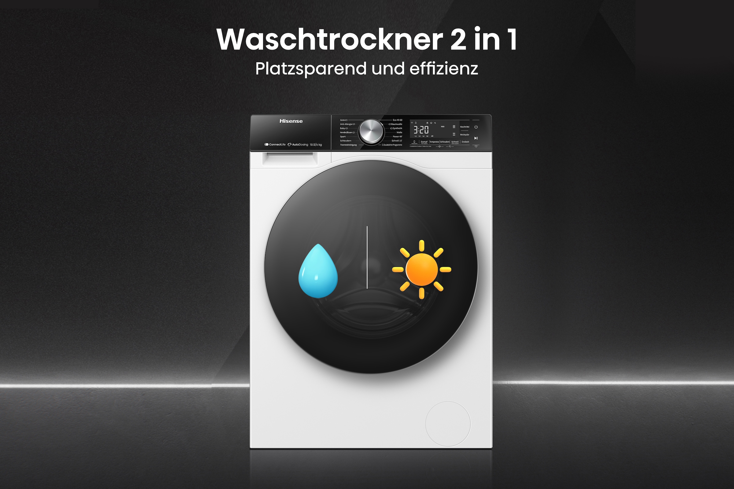 Hisense Waschtrockner »WD5S1045BW«, 10,5kg/ 6kg