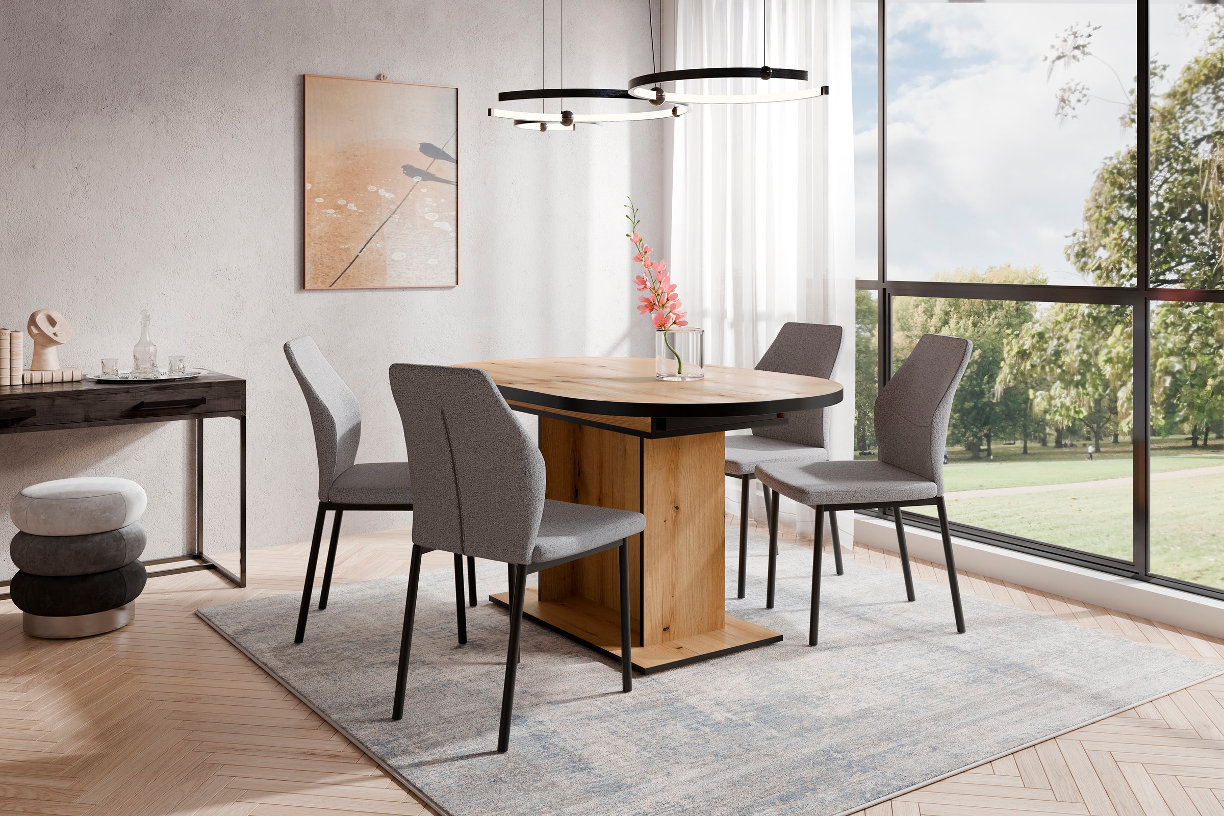 Home affaire Essgruppe »Basel, Tischgruppe mit Ausziehtisch«, (Set, 5 tlg.) günstig online kaufen