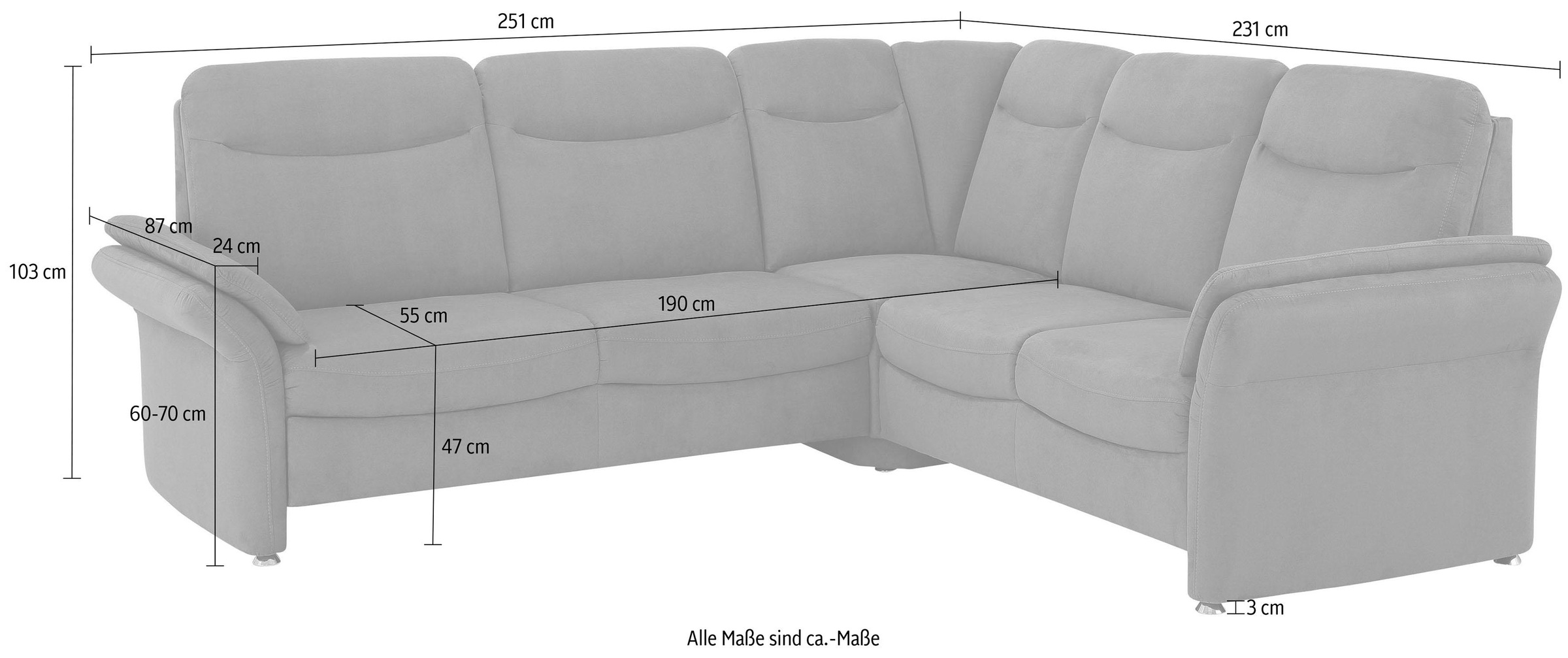 Home affaire Ecksofa »Tahoma L-Form«, mit Armlehnfunktion, wahlweise Bettfunktion, Schublade, Relaxfunktion