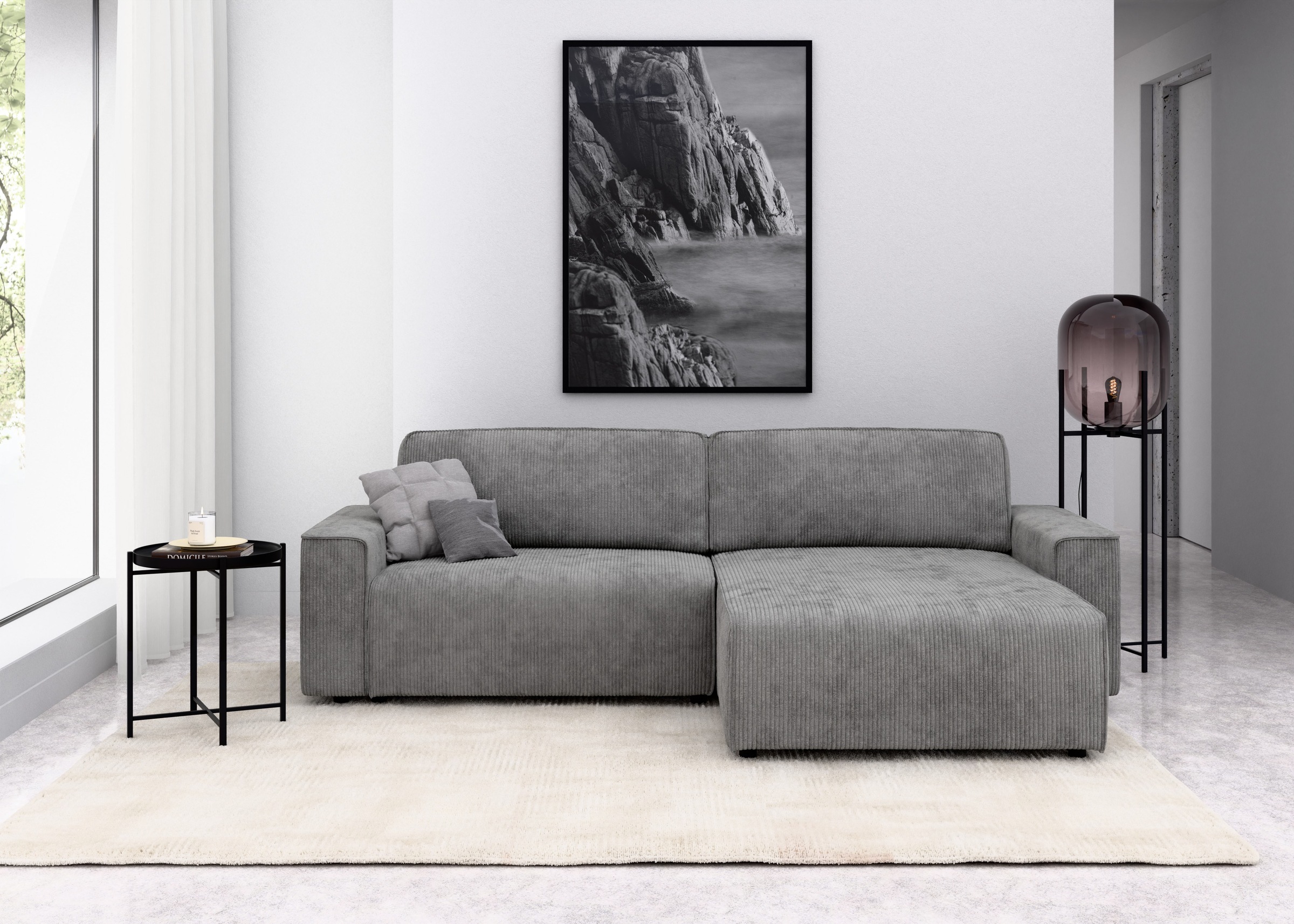 INOSIGN Ecksofa »Chance, Recamiere beidseitig montierbar, Schlaffunktion, B günstig online kaufen