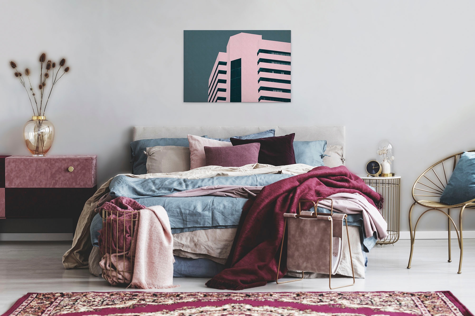 A.S. Création Leinwandbild »skyscraper«, Kunst-Modern-Kinder, (1 St.), Gebäude Keilrahmen Bild Grafisch Leinwand-Bild Wohnzimmer modern Wand