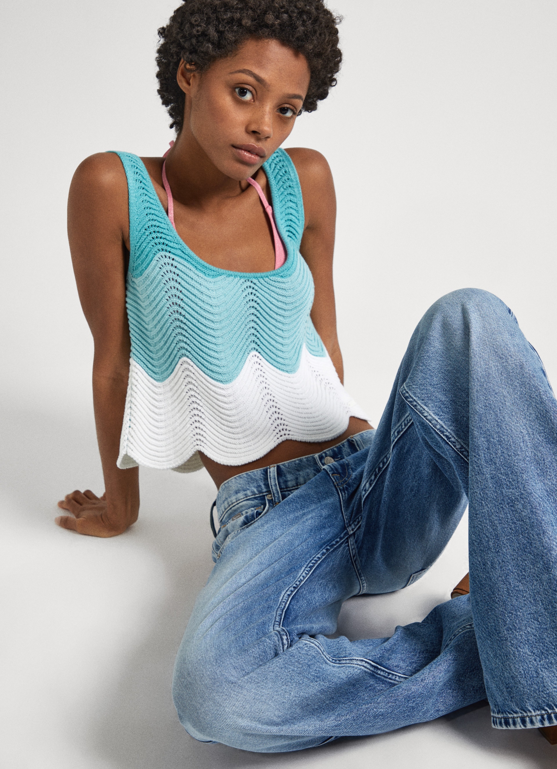 Pepe Jeans Stricktop »GALEA« mit Wellensaum