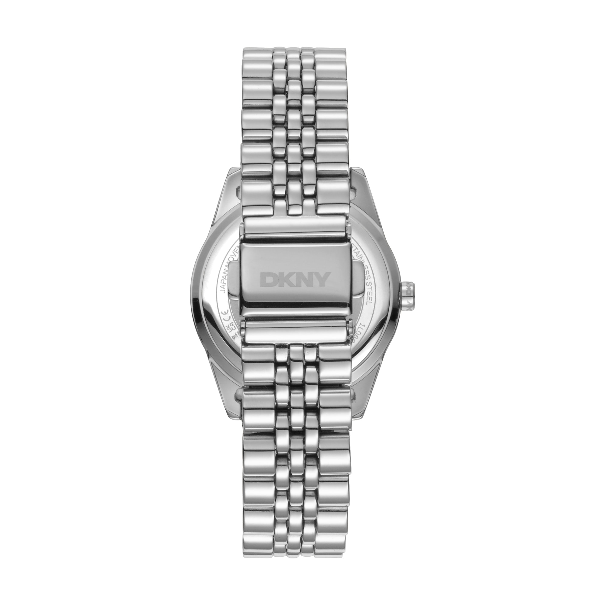 DKNY Quarzuhr »Parsons Logo« Armbanduhr, Damenuhr, Edelstahlarmband, analog