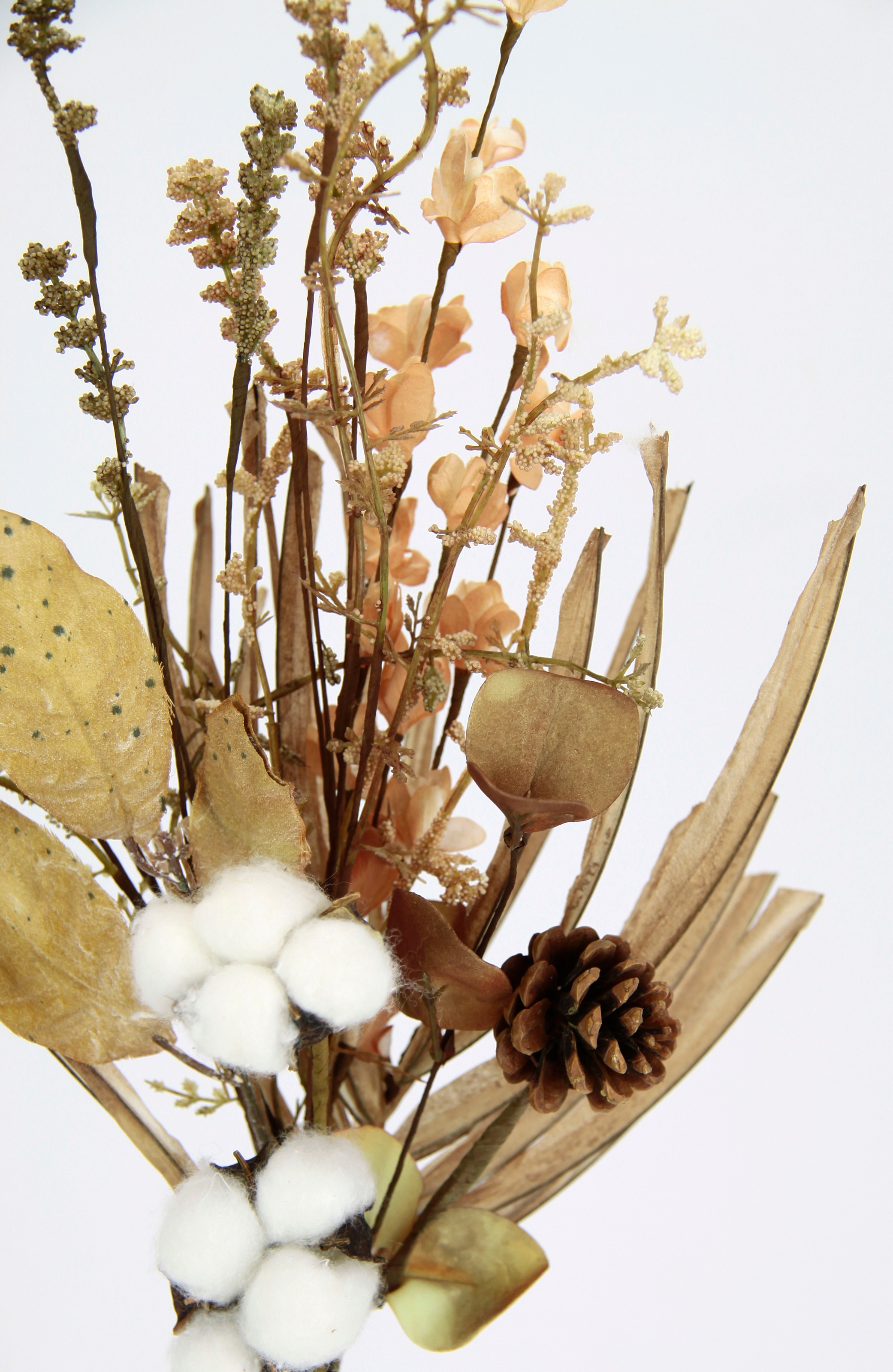 I.GE.A. Kunstblume »Baumwollzweig mit Zapfen«, 2er Set Dekozweig Graszweig Herbstzweig Künstliche Blumen