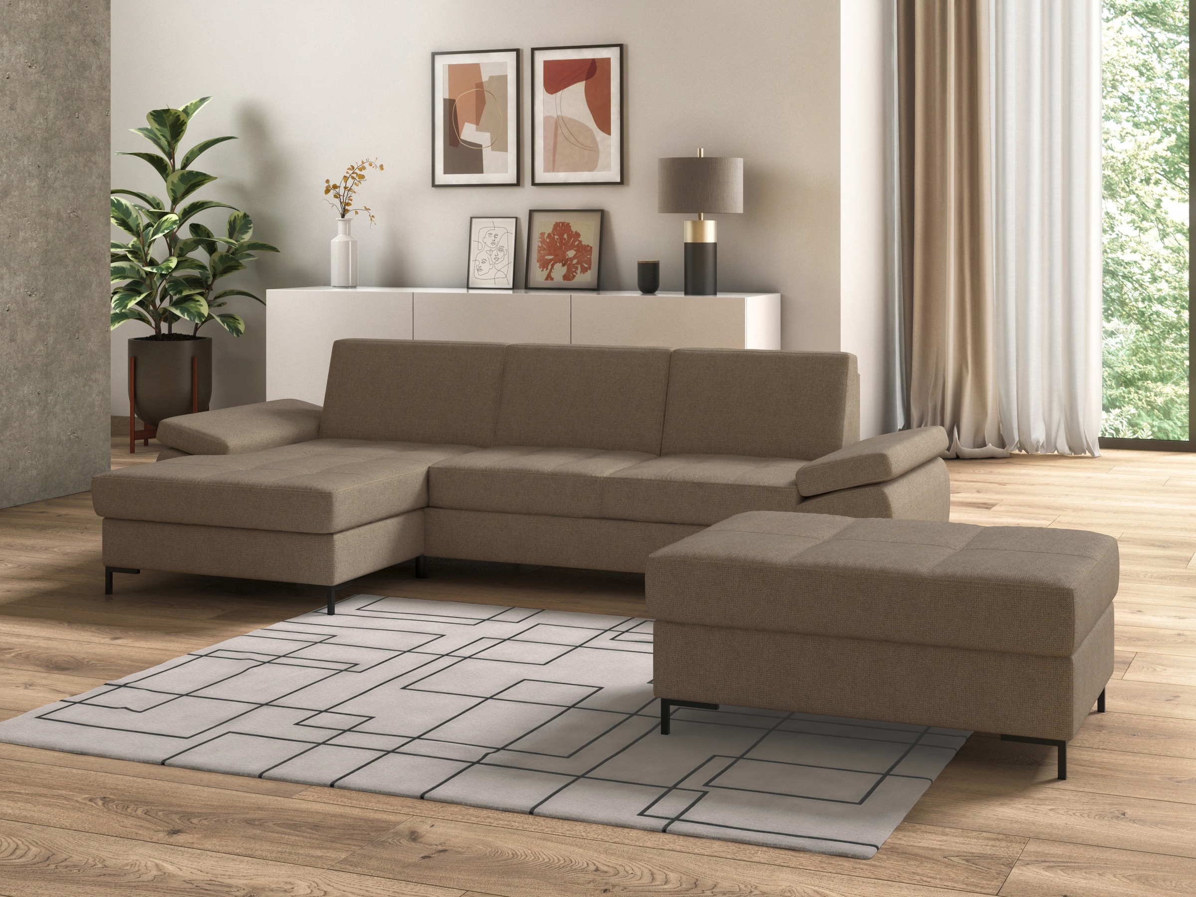DOMO collection Polsterhocker »Capelo«, inklusive Federkern