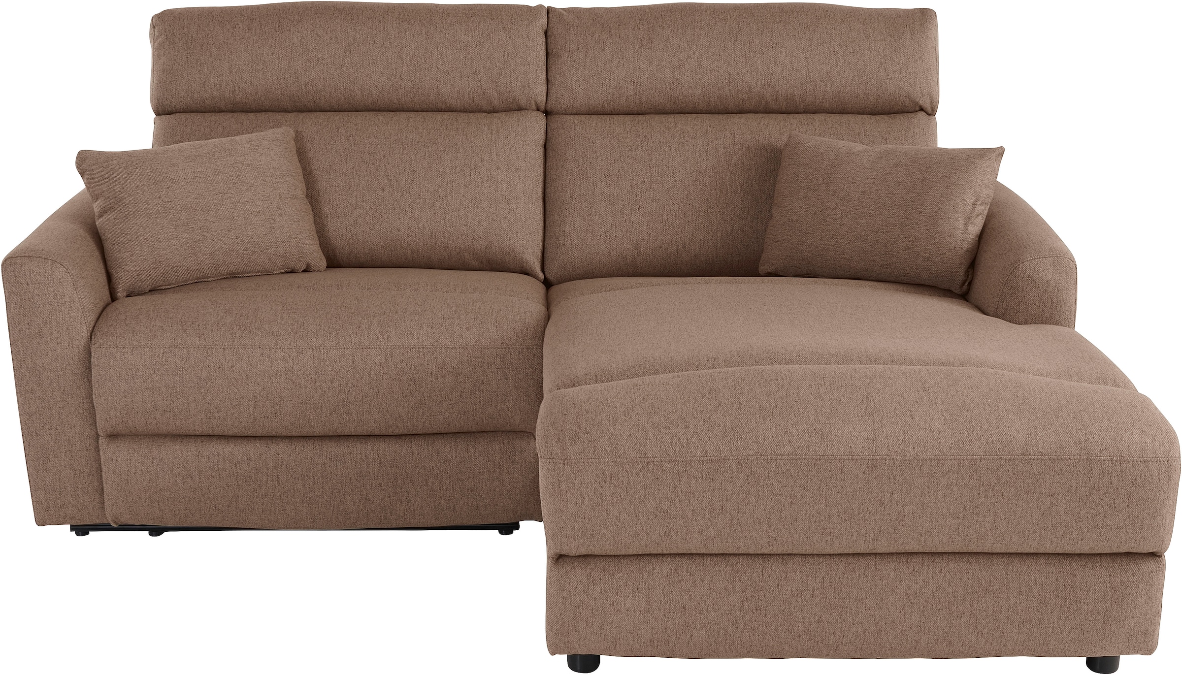INOSIGN Ecksofa »JENNA, L-Form, 209cm, manuelle u. elektrische Funktion, mit USB A/C,«, Liegefunktion 105°-150°, Federkern, Struktur fein