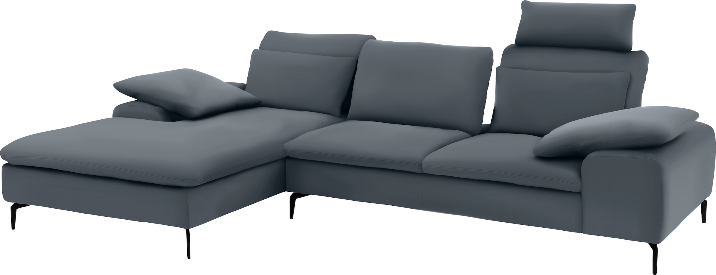 W.SCHILLIG Ecksofa »valentinoo, Designsofa, bequem, elegant und zeitlos, L-Form«, (Set), inklusive Hocker, mit Sitztiefenverstellung, Breite 299 cm