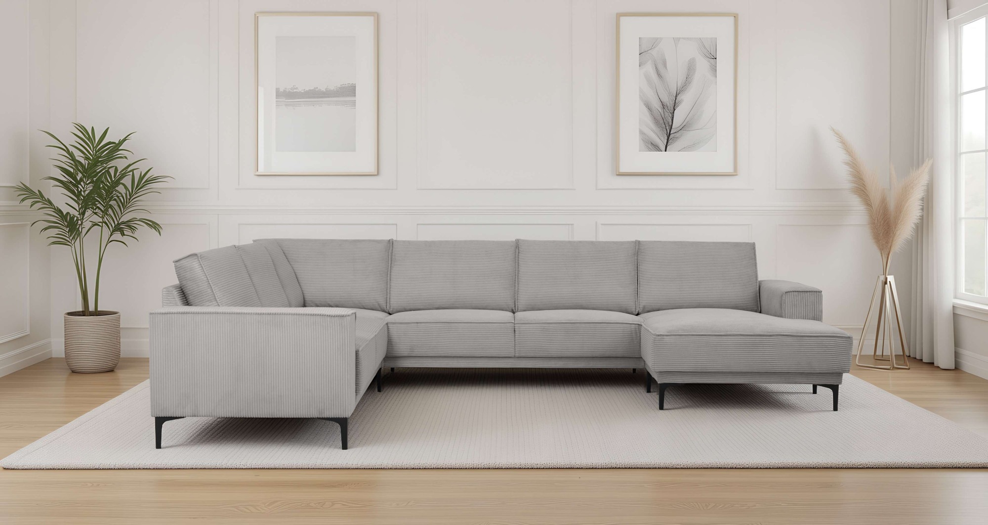 PLACES OF STYLE Wohnlandschaft »XXL Sofa Oland, Struktur, Flachgewebe, Luxu günstig online kaufen