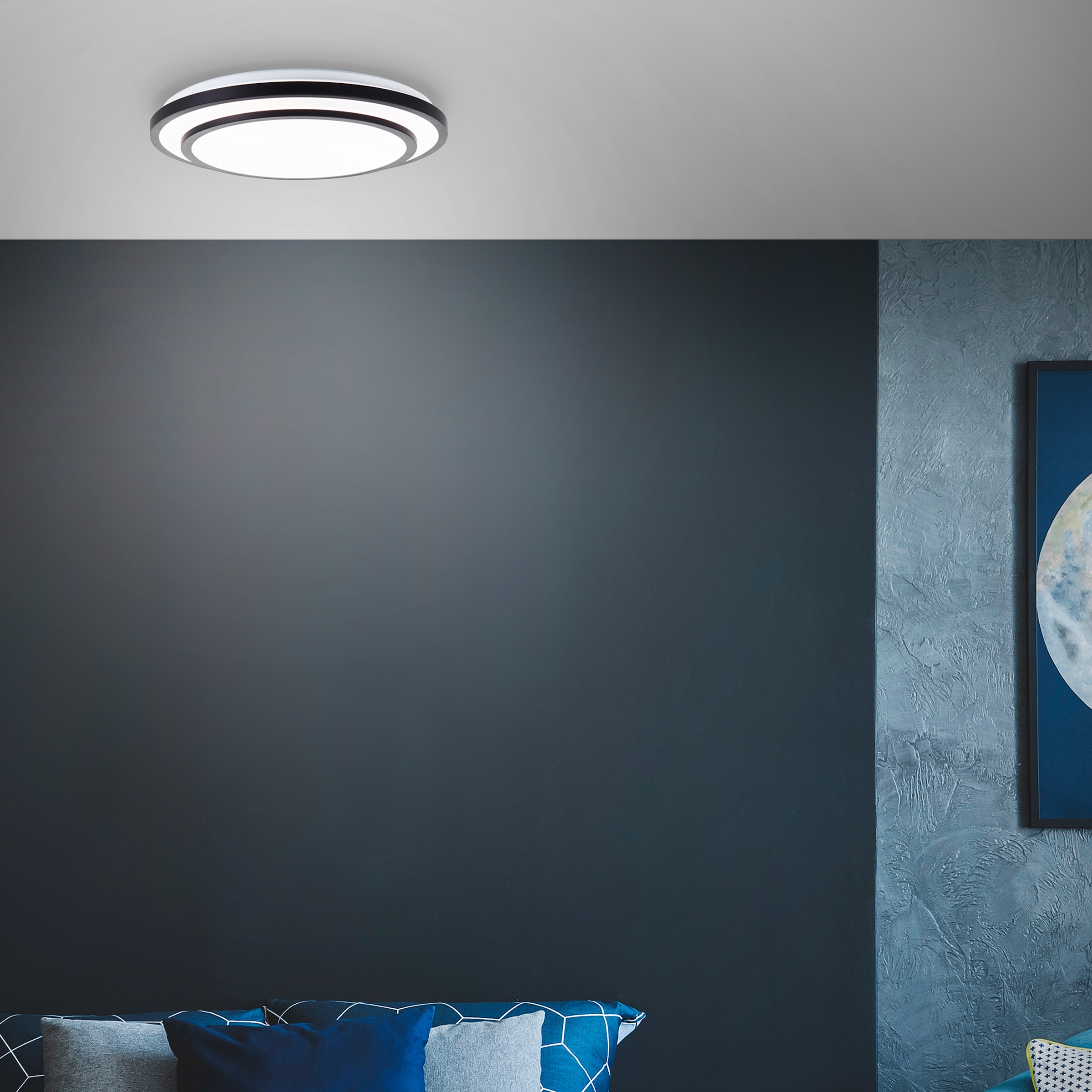 BreLight LED Wandleuchte »Luciano«, D 50 cm, 3800 lm, 3000-6500 K, 36 W, dimmbar, CCT, Fernbedienung