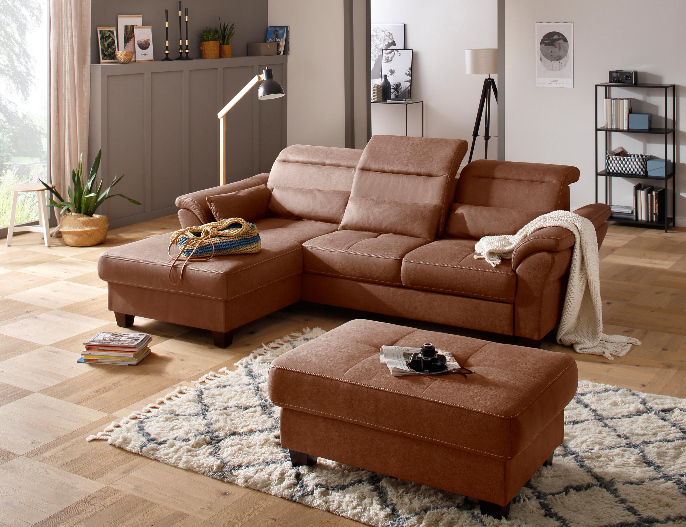 Home affaire Ecksofa »Solvei L-Form« mit Recamierenabschluß und Sitztiefenv günstig online kaufen