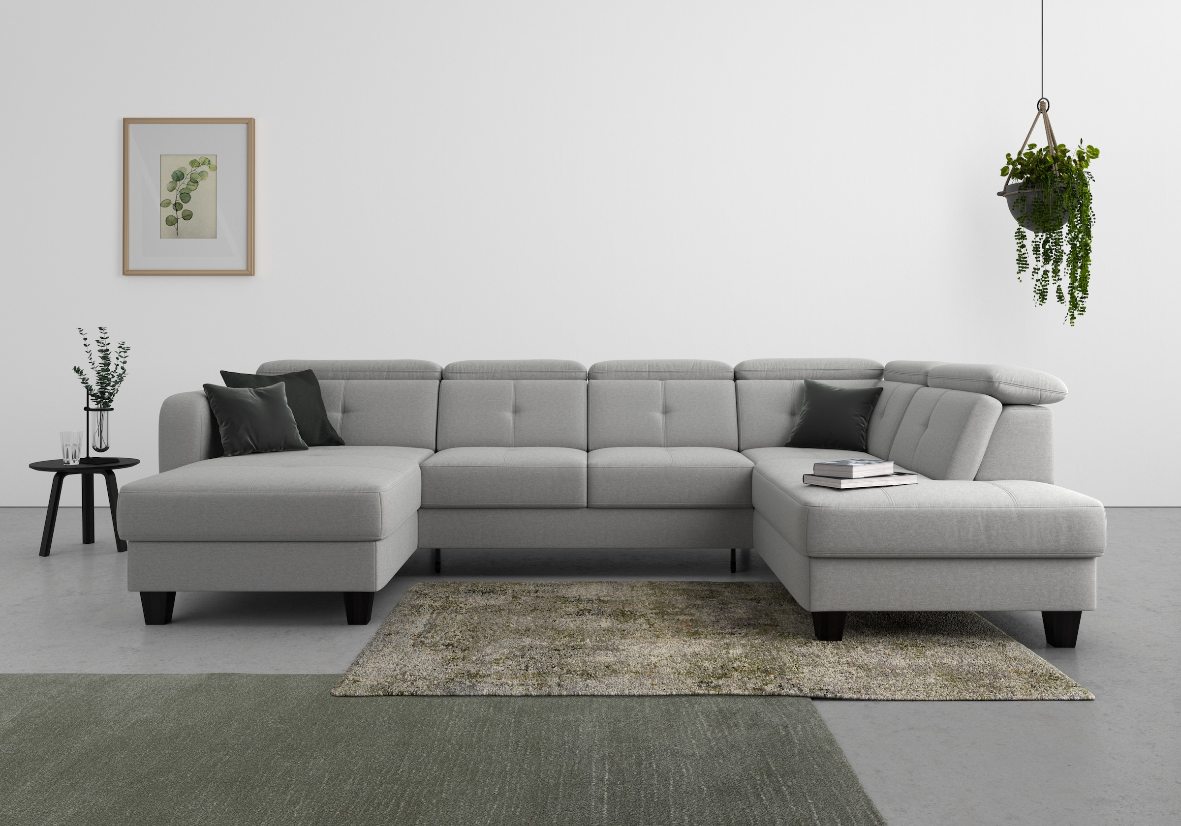 sit&more Wohnlandschaft »Belluci U-Form« Kopfteilverstellung und Federkern, günstig online kaufen