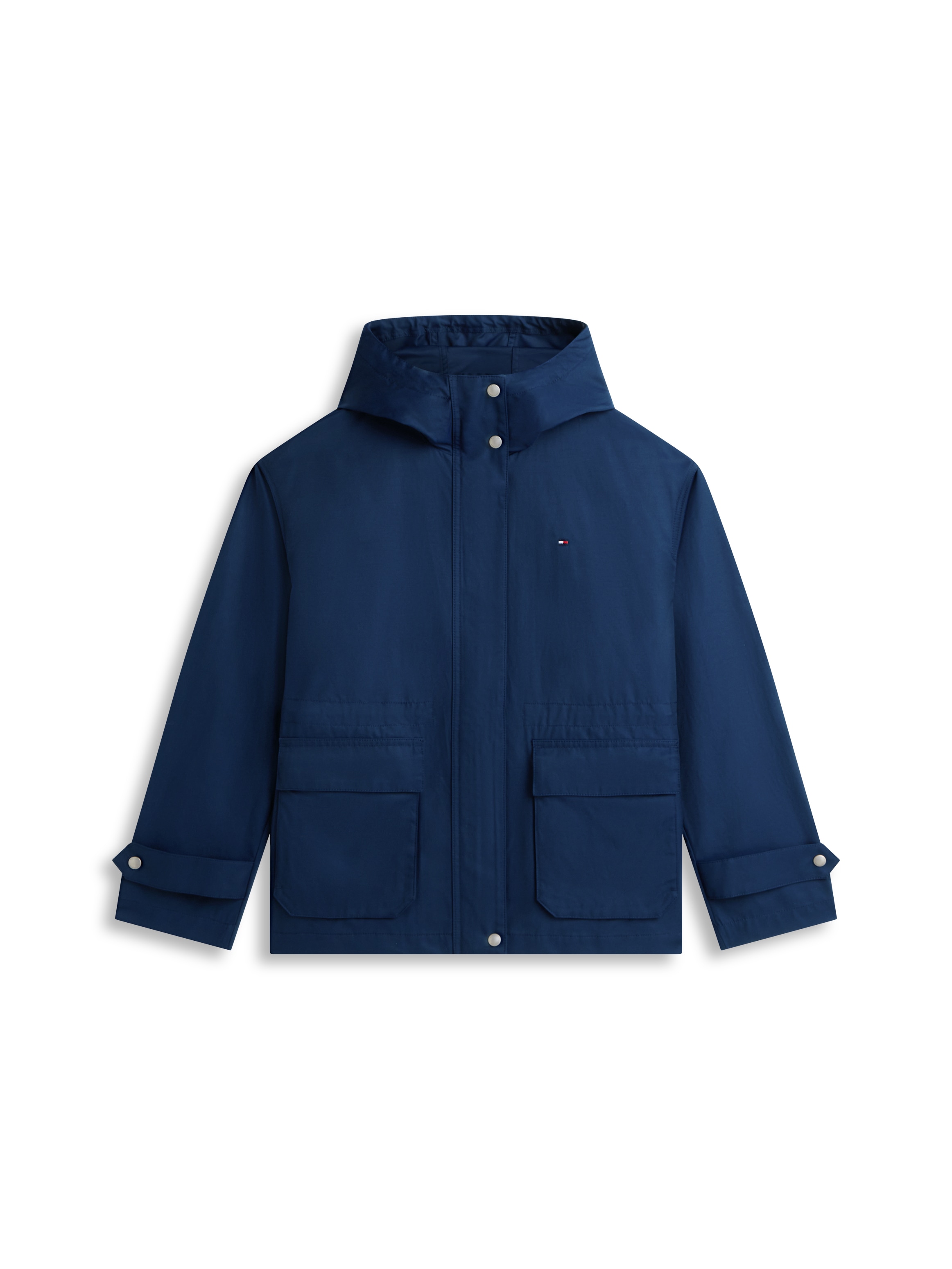 Tommy Hilfiger Outdoorjacke »COTTON NYLON UTILITY SHORT PARKA« mit Kapuze mit verdecktem Reißverschluss