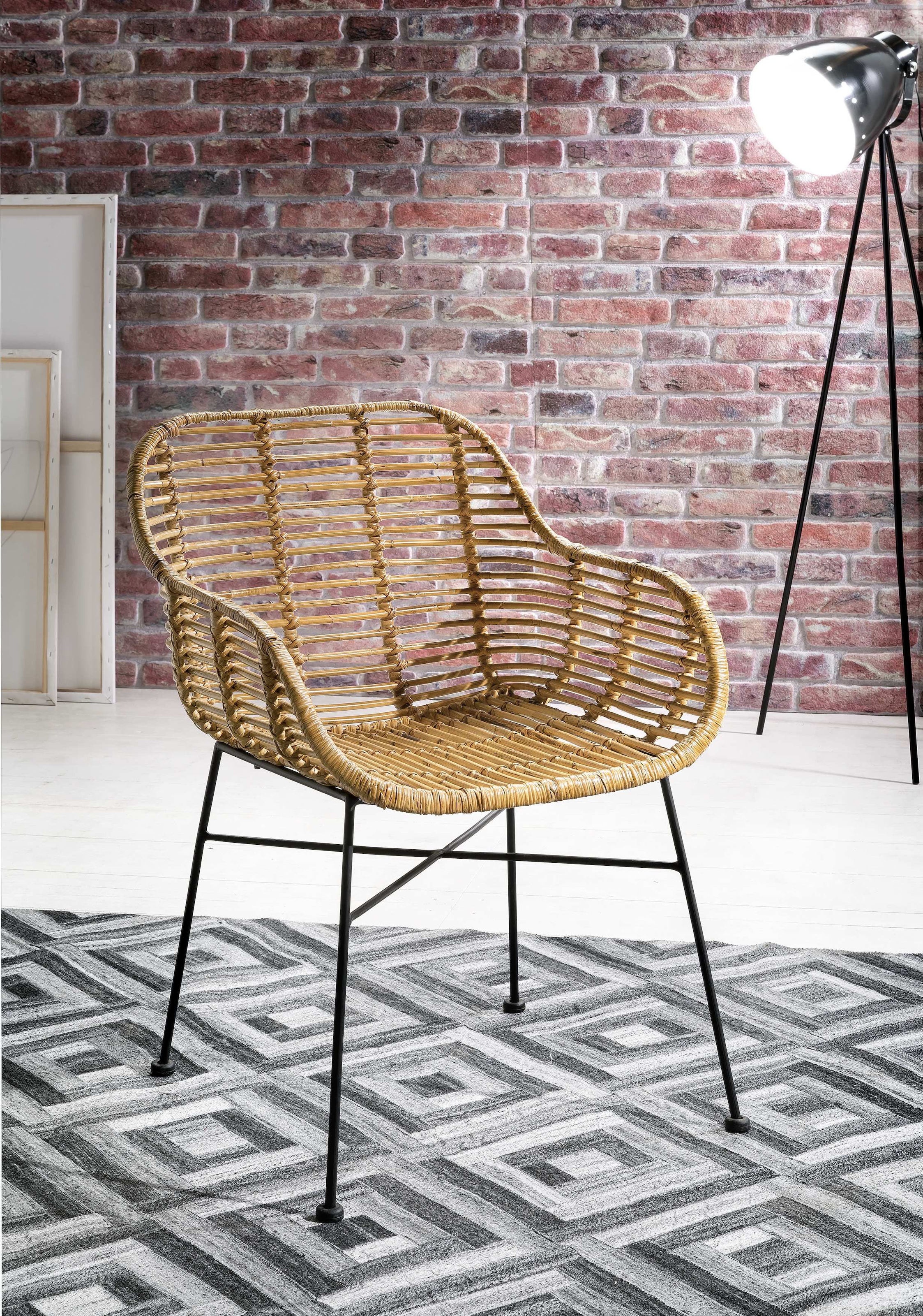 SIT Rattanstuhl »Rattan Vintage« (Set) 2 Stk. mit Armlehnen, Shabby Chic, V günstig online kaufen