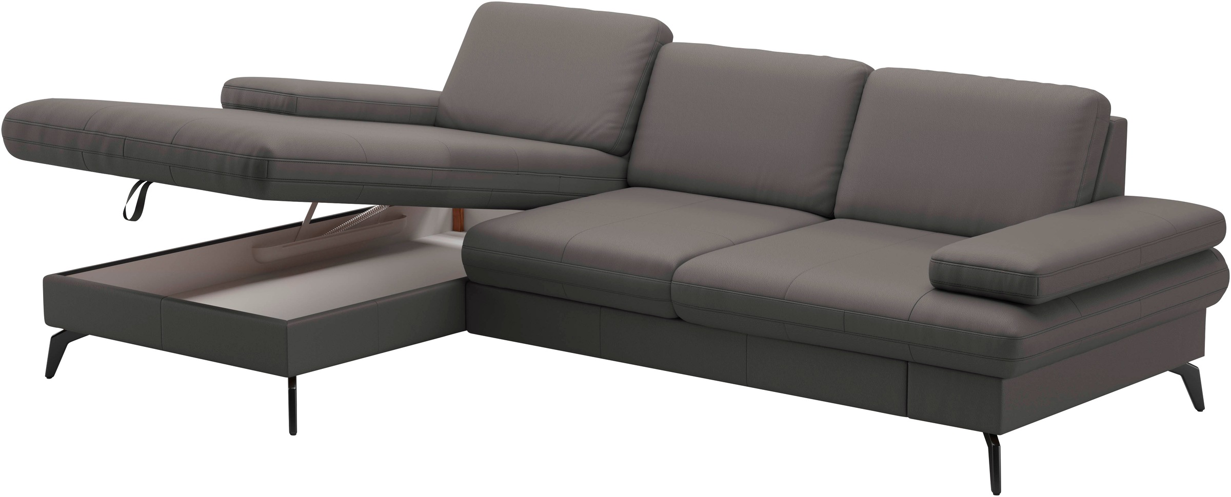 sit&more Ecksofa »Morris L-Form, inkl. Sitztiefenverstellung«, wahlweise mit Armteilverstellung, Bettfunktion & Bettkasten