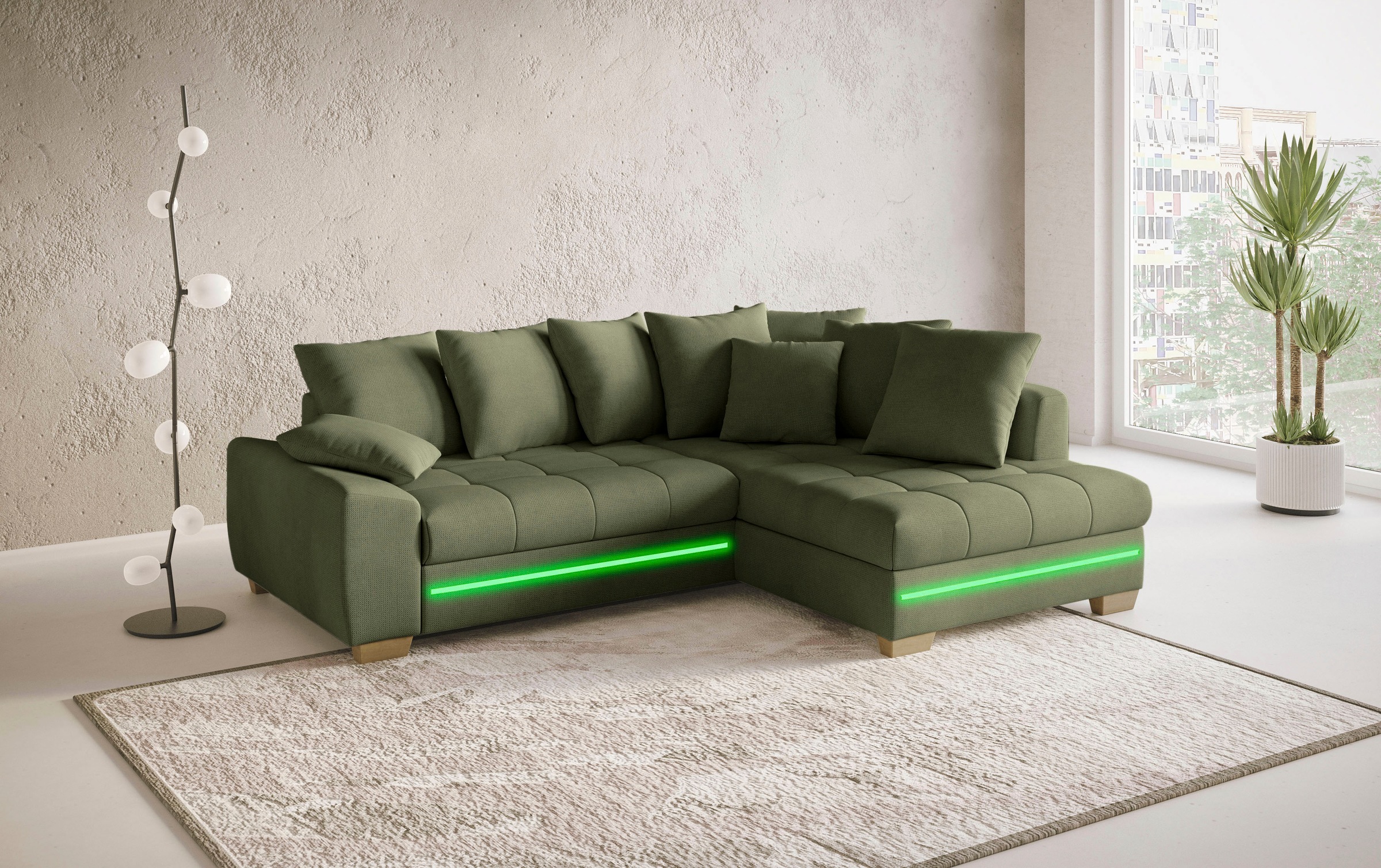 Mr. Couch Ecksofa »Nikita II, L-Form« mit RGB-LED Beleuchtung, wahlweise mi günstig online kaufen