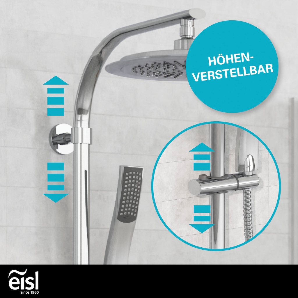 Eisl Duschsystem »STILOVAL«, Regendusche ohne Armatur, Duschsystem mit Kopfbrause und Handbrause