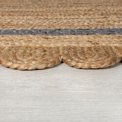 FLAIR RUGS Teppich »Grace aus Jute mit Muschelrandsaum«, rechteckig, 7 mm Höhe, aus 100% Jute, fußbodenheizungsgeeignet, mit Bordüre