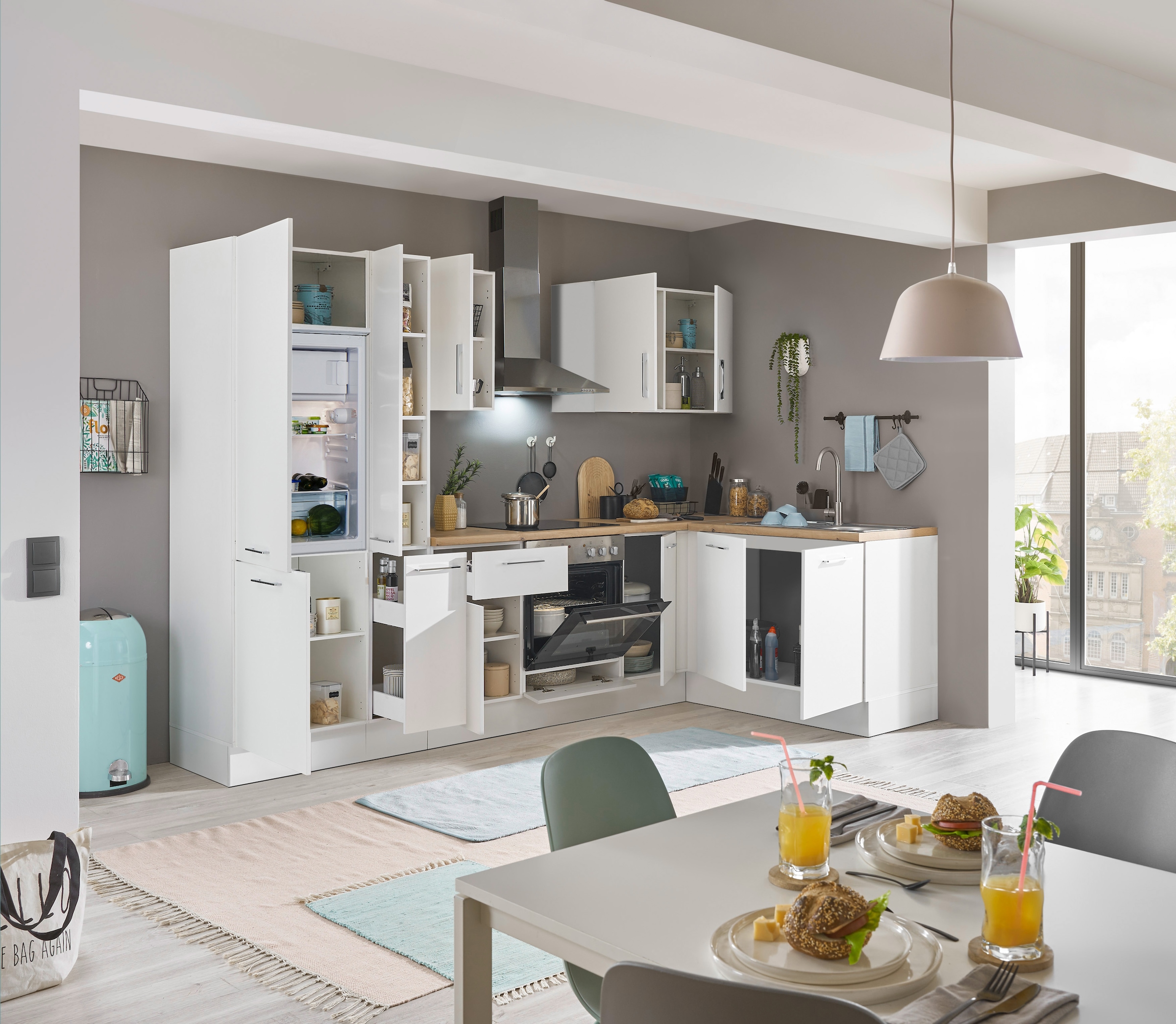BASIC by Balculina Winkelküche »Turin«, Stellbreite 300x175 cm, wahlweise mit E-Geräten