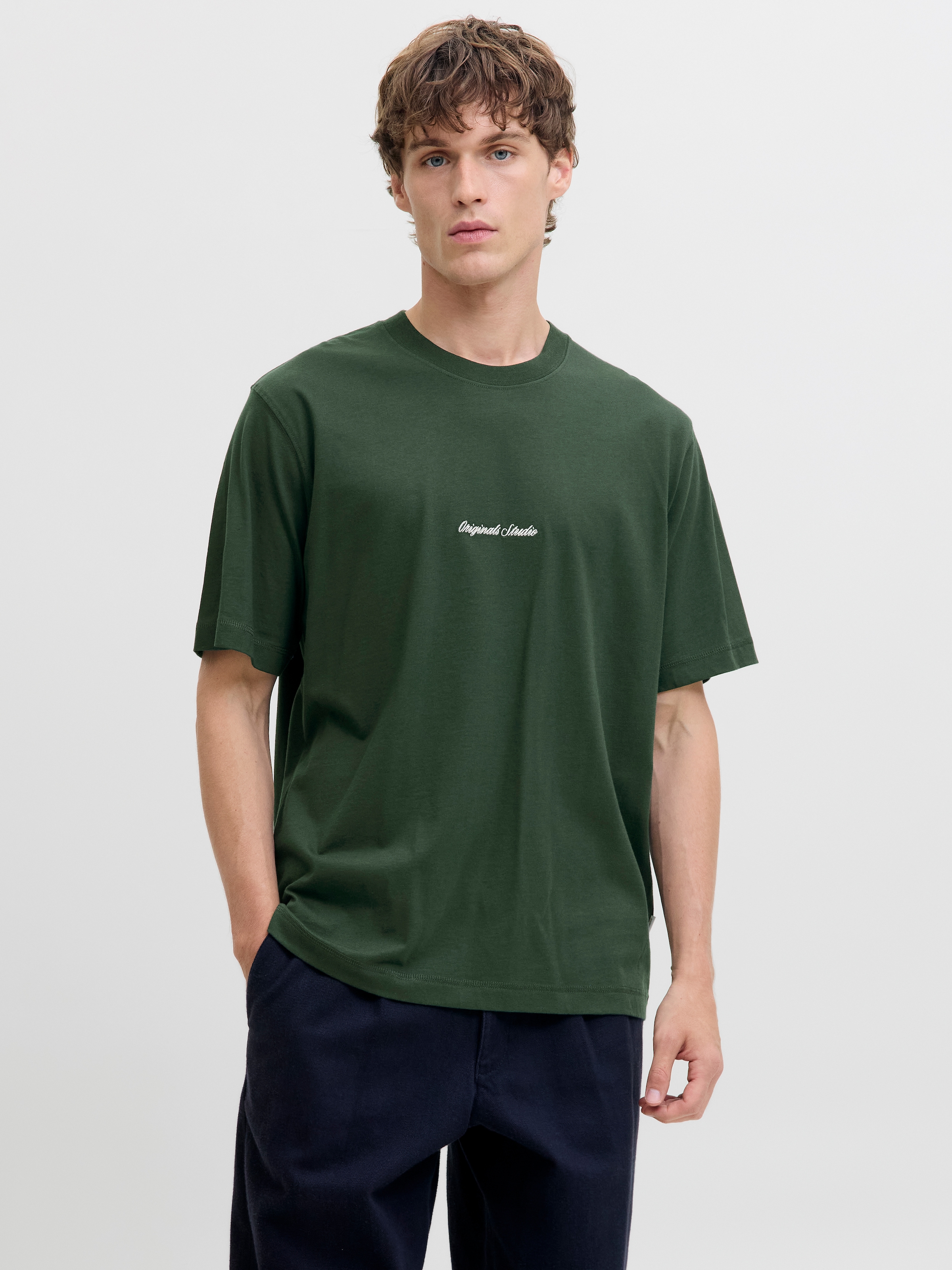 Jack & Jones Rundhalsshirt »JORNORREBRO EMB TEE SS CREW NECK NOOS« Baumwolle, locker geschnitten