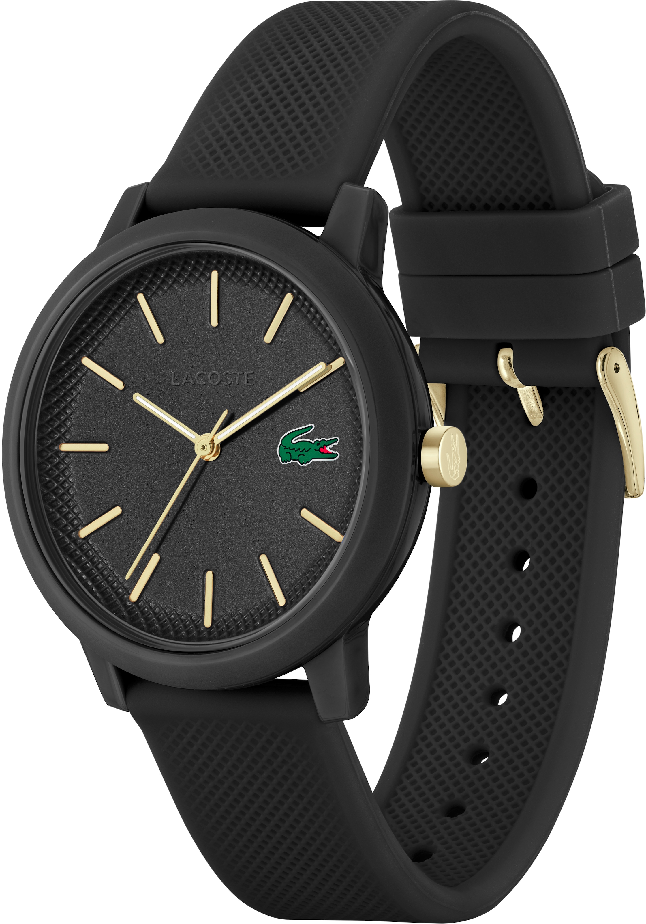 Lacoste Quarzuhr »LACOSTE.12.12«, Armbanduhr, Herrenuhr, Mineralglas, Silikonarmband