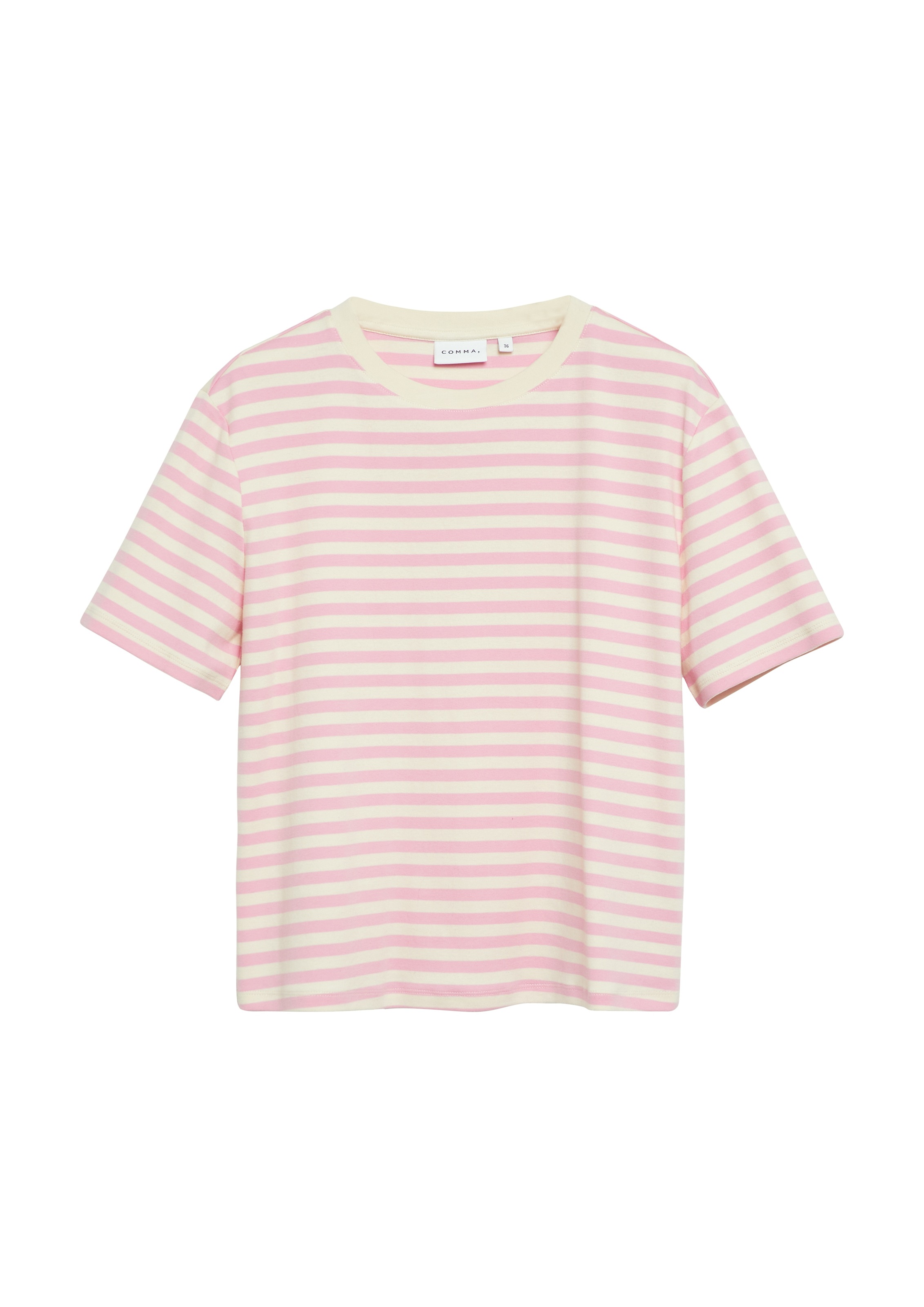 Comma Rundhalsshirt Sommershirt mit Streifen
