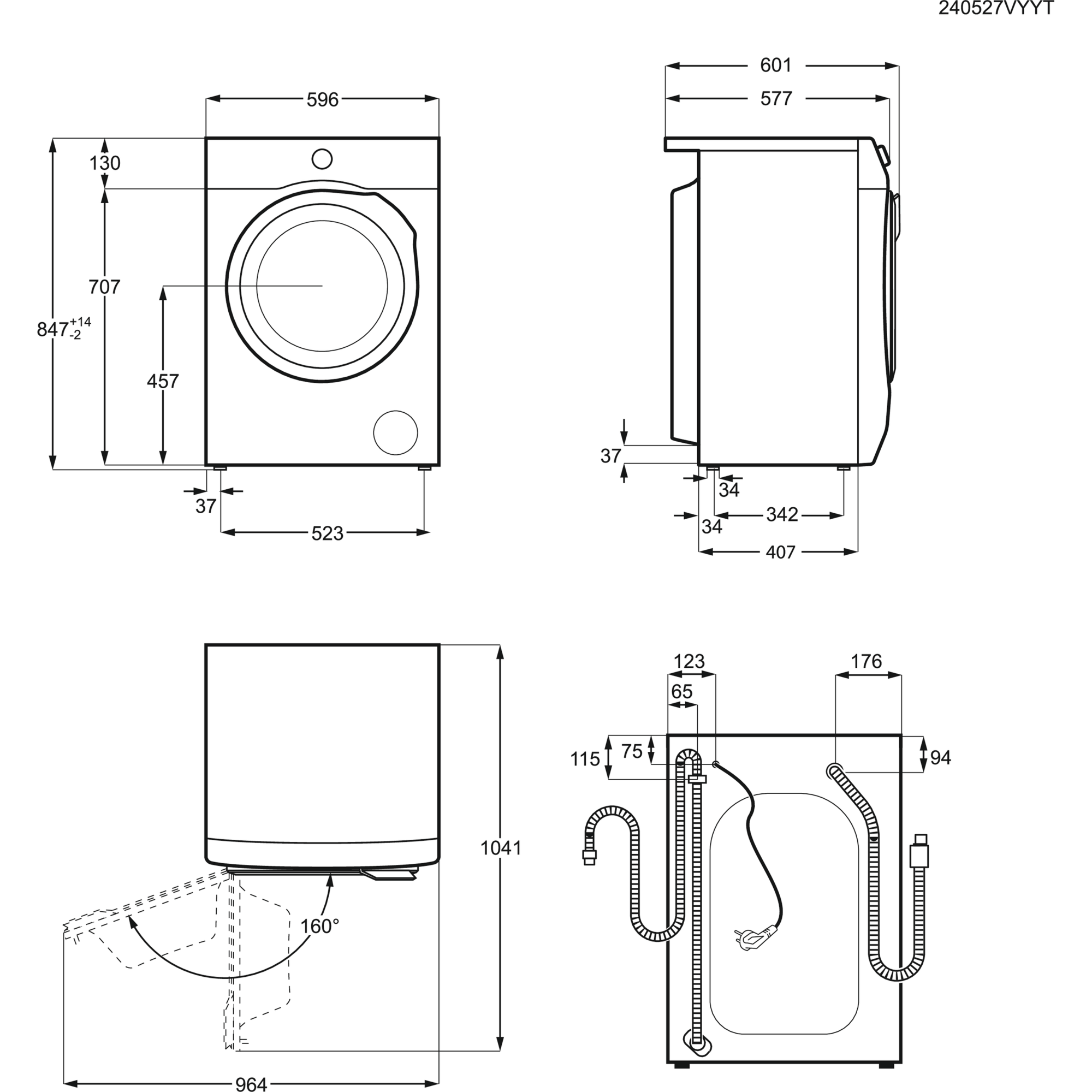 AEG Waschmaschine 6000 »LR6A5E480« 8 kg 1400 U/min