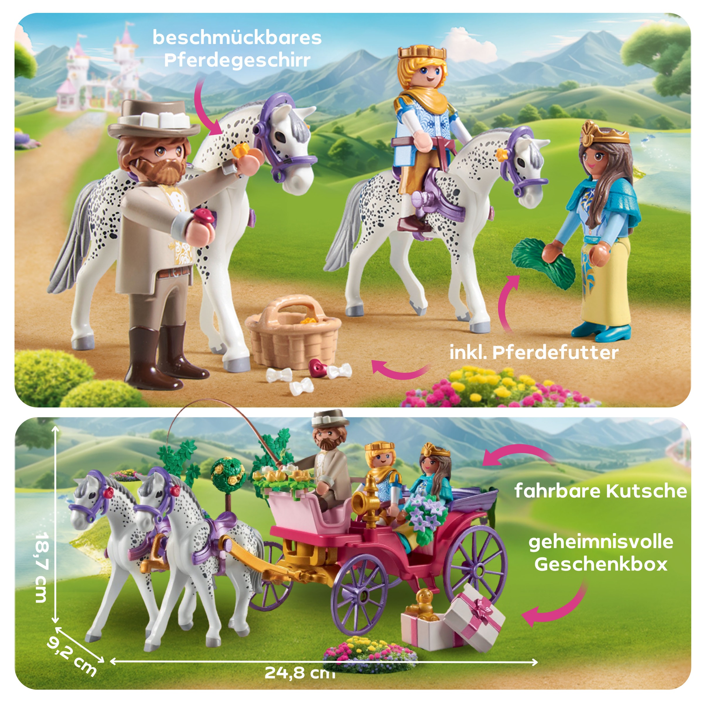 Playmobil® Konstruktions-Spielset »Kutschfahrt mit Prinzessin und Prinz (71846), Playmobil Princess Magic«, (97 St.), Made in Europe