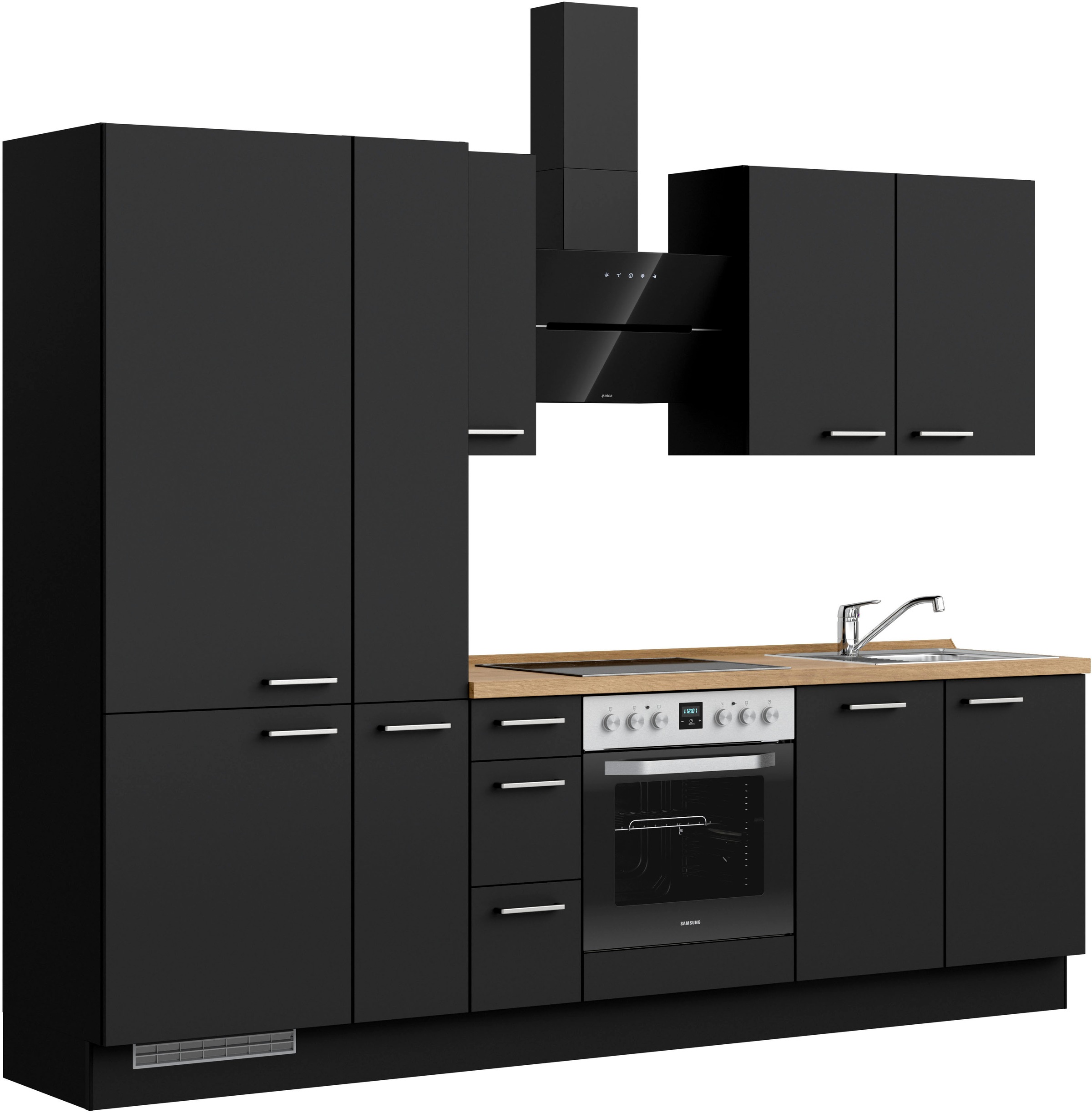 nobilia® Küchenzeile »"Touch II"«, vormontiert, Ausrichtung wählbar, Breite 270 cm, wahlw. mit E-Geräten