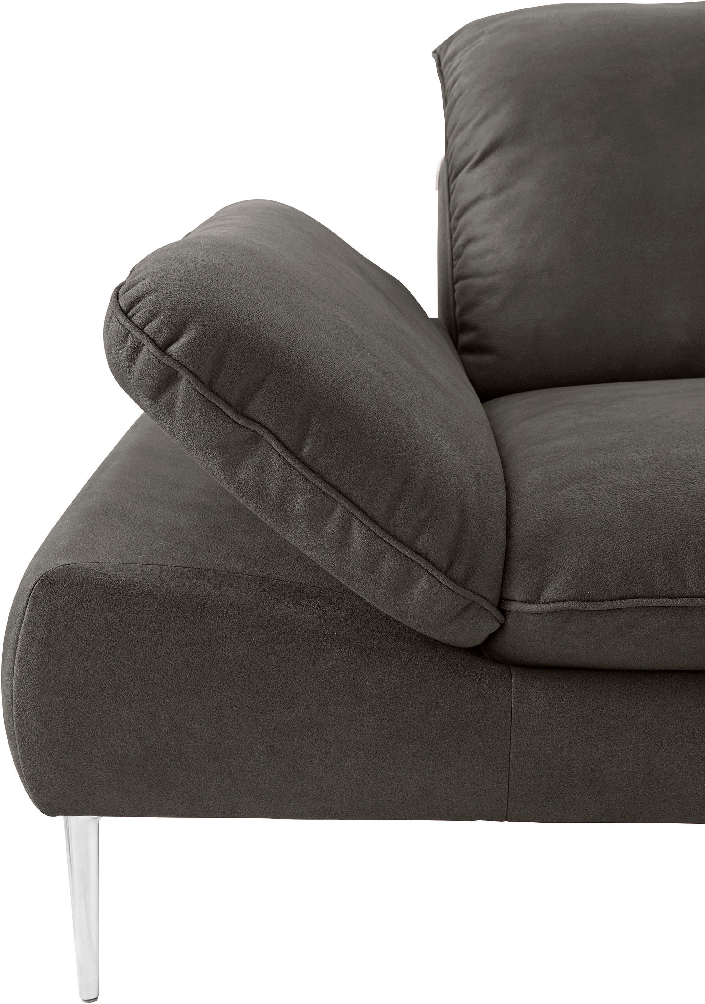 W.SCHILLIG Ecksofa »enjoy&MORE, Designsofa, bequem, zeitlos und elegant, L-Form«, mit Sitztiefenverstellung, Füße Chrom glänzend, Breite 340 cm
