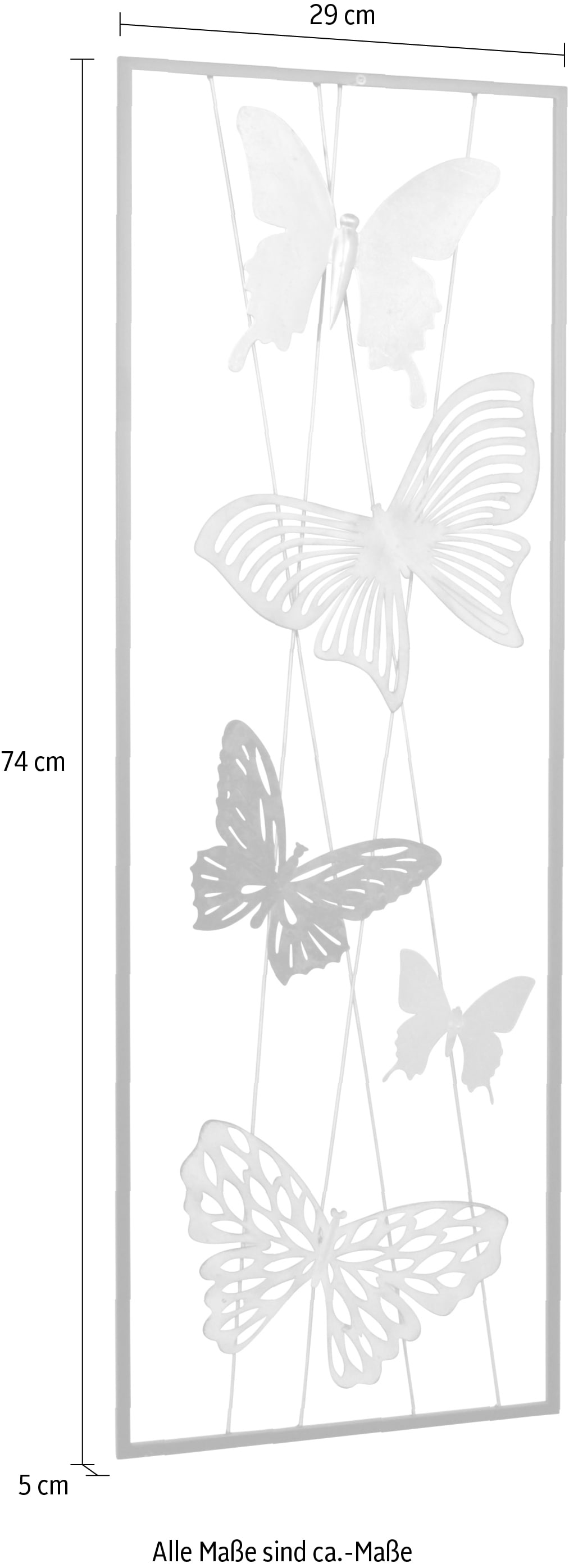 HOFMANN LIVING AND MORE Wanddekoobjekt, Wanddekoration aus Metall, Motiv  Schmetterlinge online bestellen