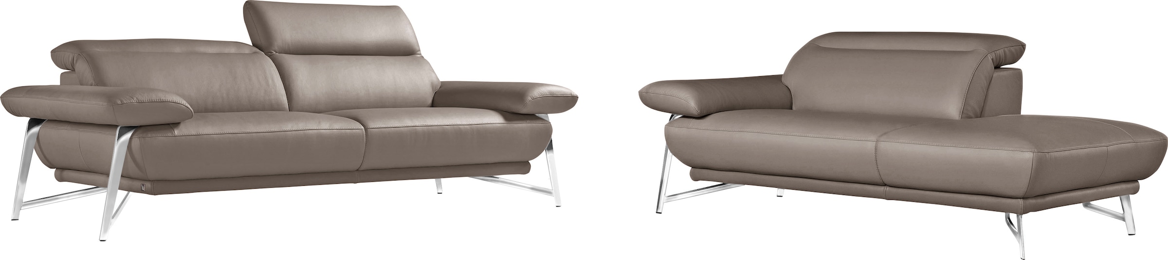 Egoitaliano Sofa »Anais, erstklassiger Sitzkomfort, Fußfarbe chrom« Set, Ko günstig online kaufen