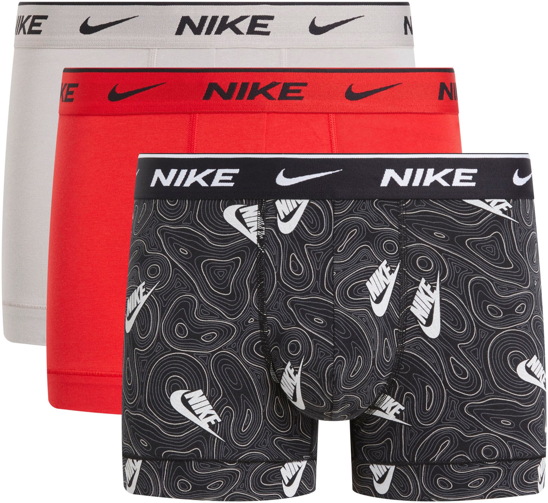 NIKE Underwear Trunk »TRUNK 3PK«, (Packung, 3 St., 3er), mit farbigem NIKE Logo-Elastikbund