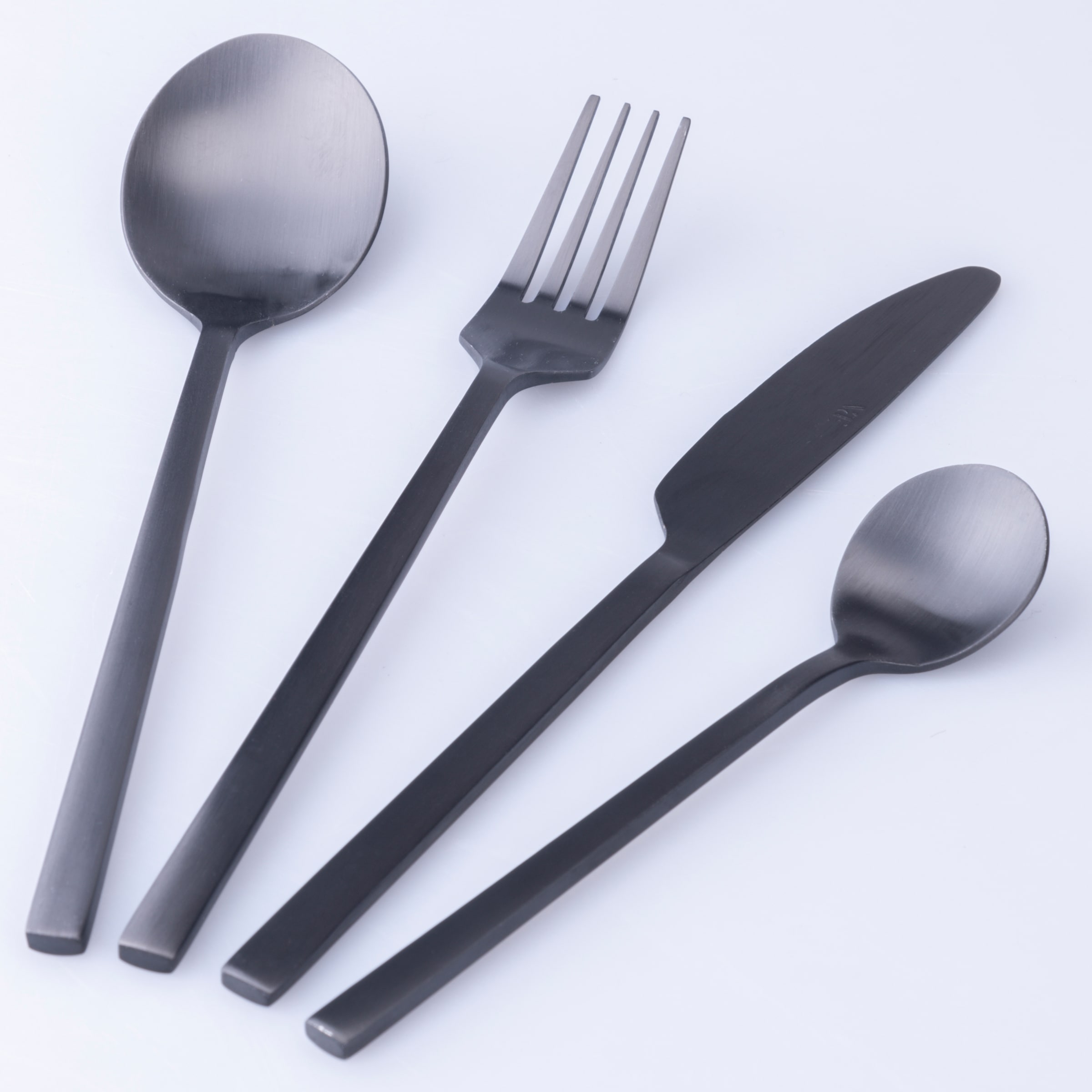 Villa d'Este Besteck-Set »Stylo satiniert«, (Set, 24 tlg.), Essbesteck-Set, satiniert